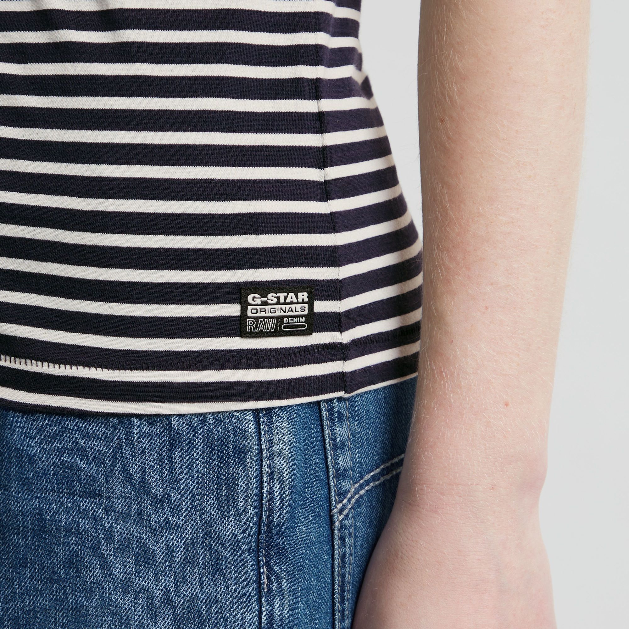 G-Star RAW Front Seam Stripe Top Meerkleurig Dames