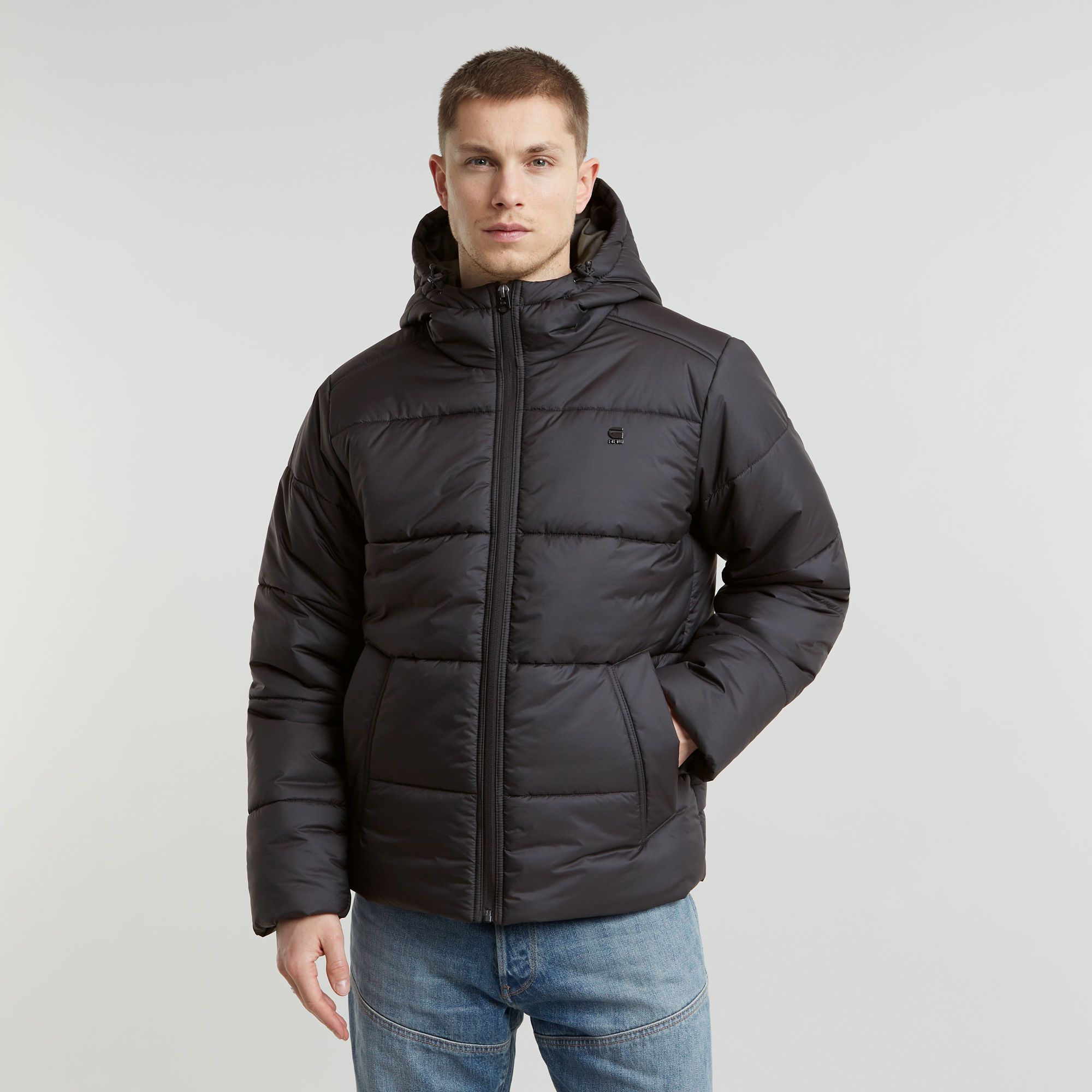 G-Star RAW Gewatteerde Puffer Met Capuchon Zwart Heren