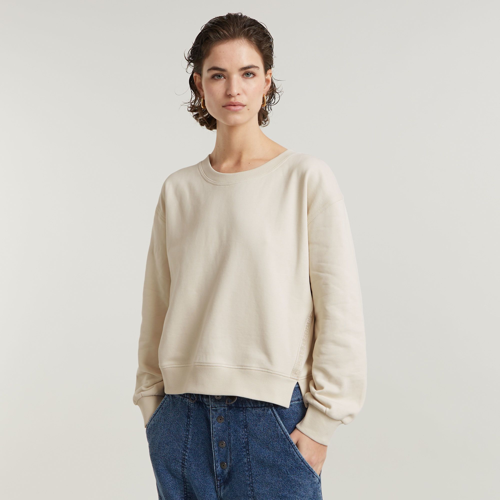 

Tape Loose Sweater - White - Women