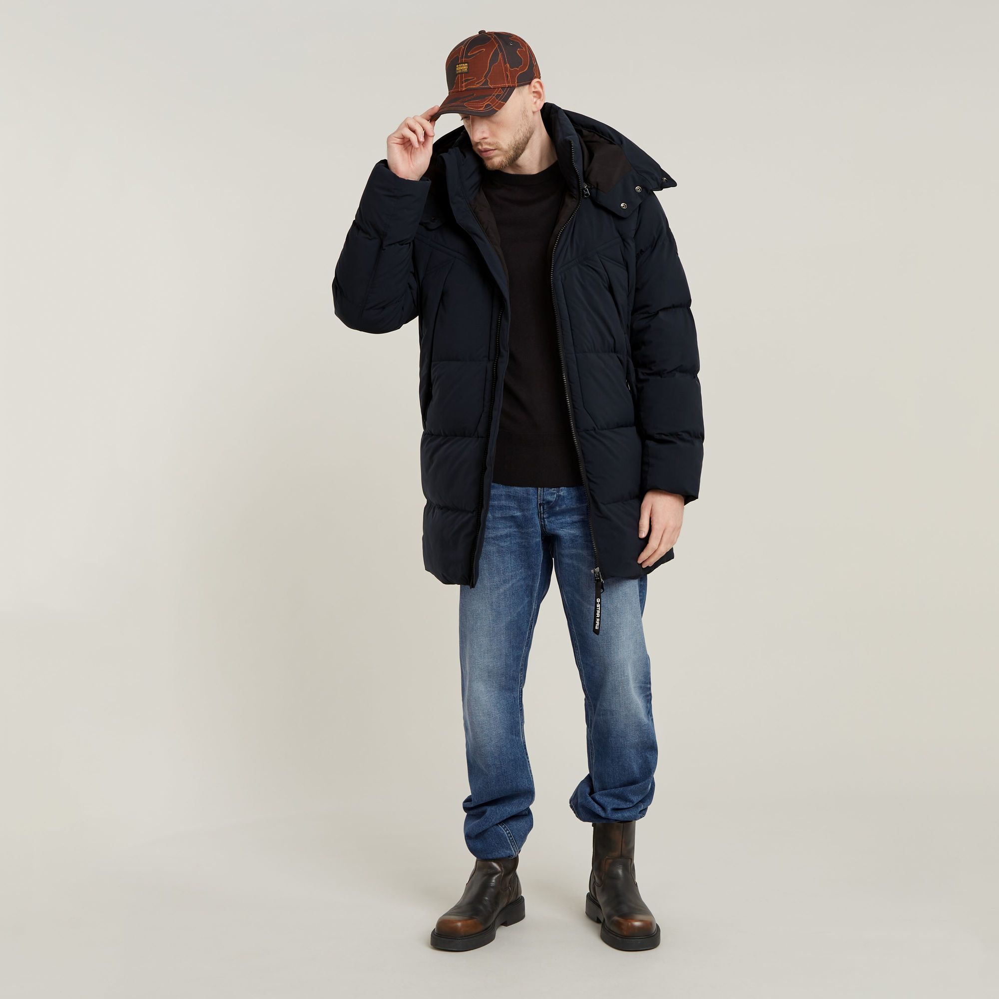 G-Star RAW G- Whistler 2.0 Gewatteerde Parka 2.0 Met Capuchon Donkerblauw Heren