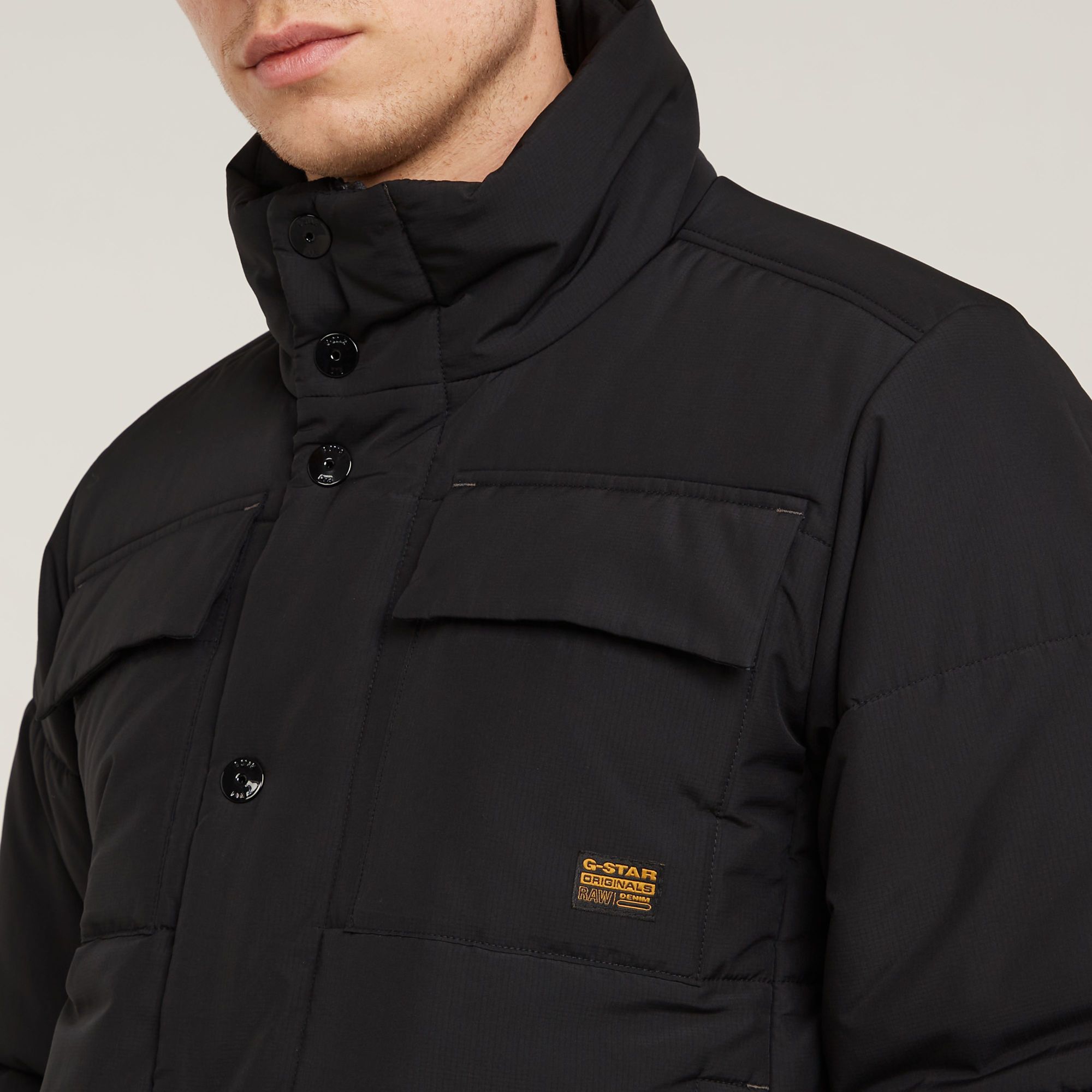 G-Star RAW 4 Pocket Quilted Gewatteerd Jack Zwart Heren