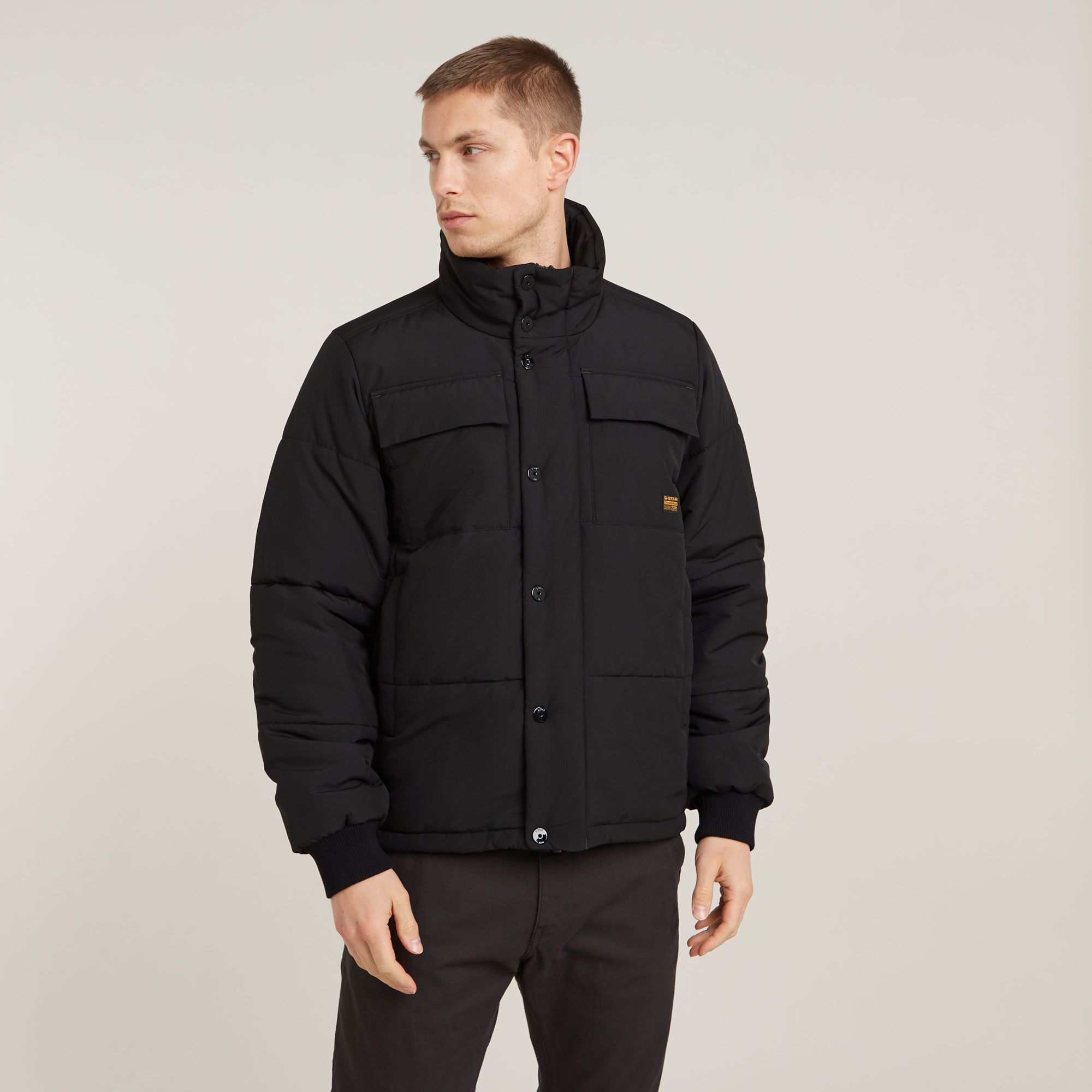G-Star RAW 4 Pocket Quilted Gewatteerd Jack Zwart Heren