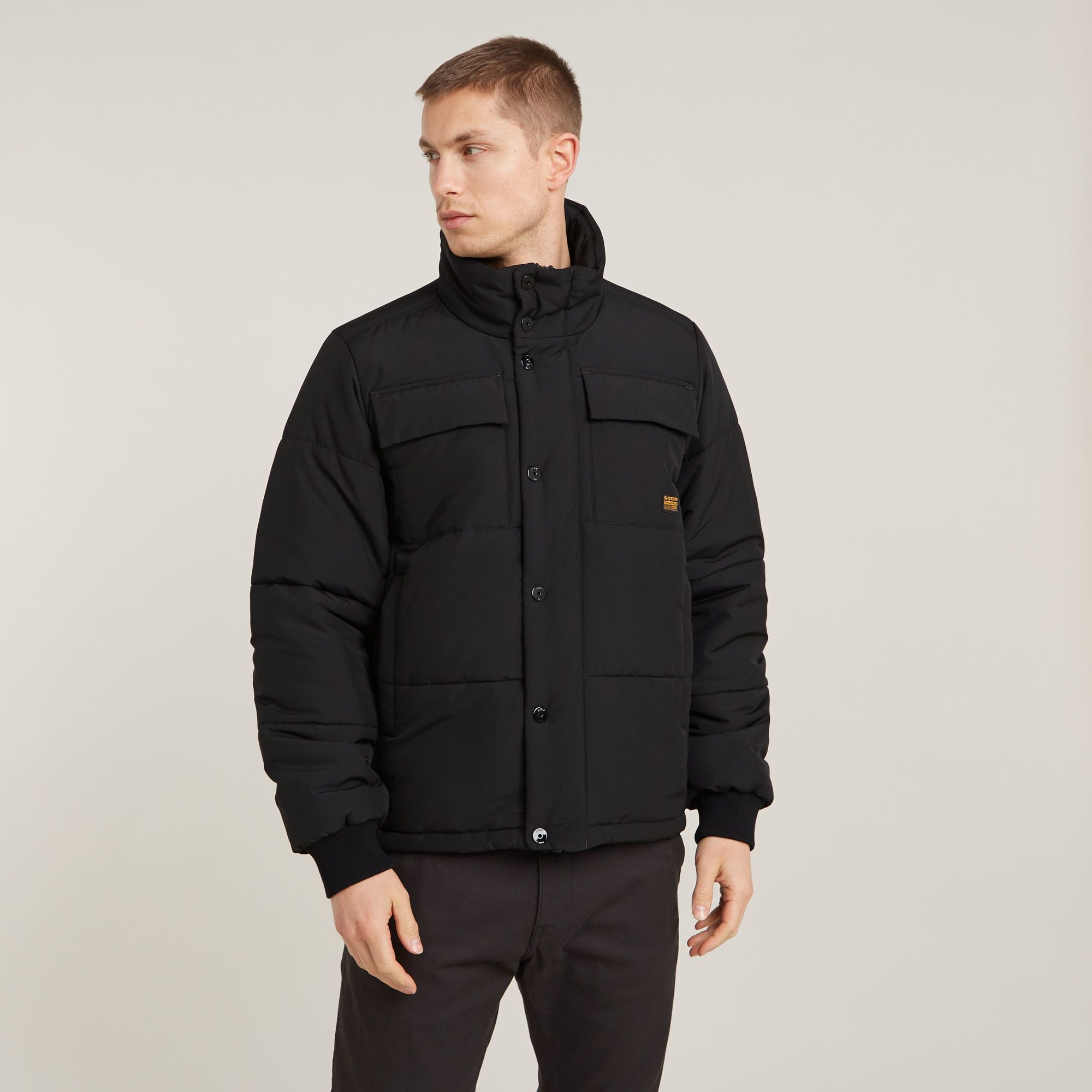 

4 Pocket Quilted Padded Jacket - Black - Men