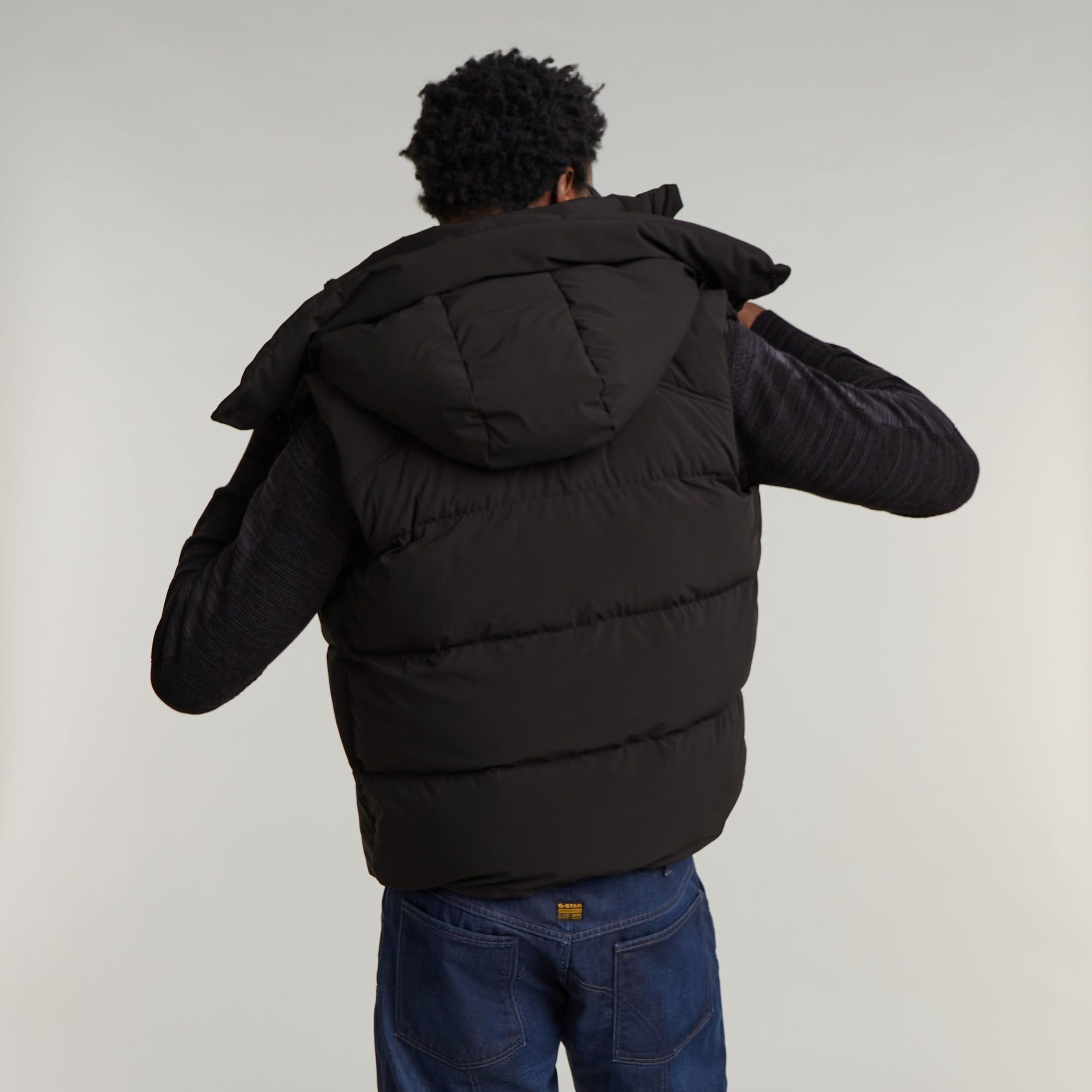 G-Star RAW G-Whistler 2.0 Gewatteerde Bodywarmer Met Capuchon Zwart Heren