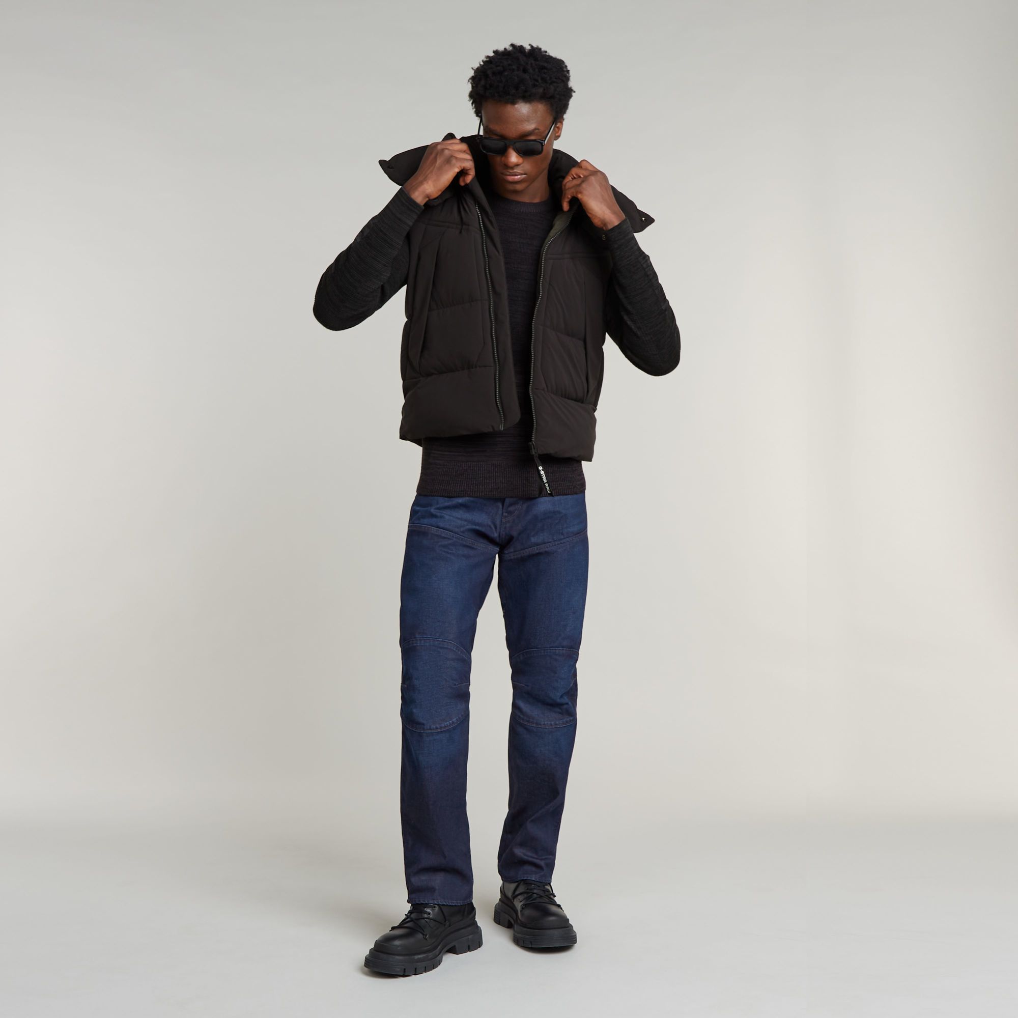 G-Star RAW G-Whistler 2.0 Gewatteerde Bodywarmer Met Capuchon Zwart Heren