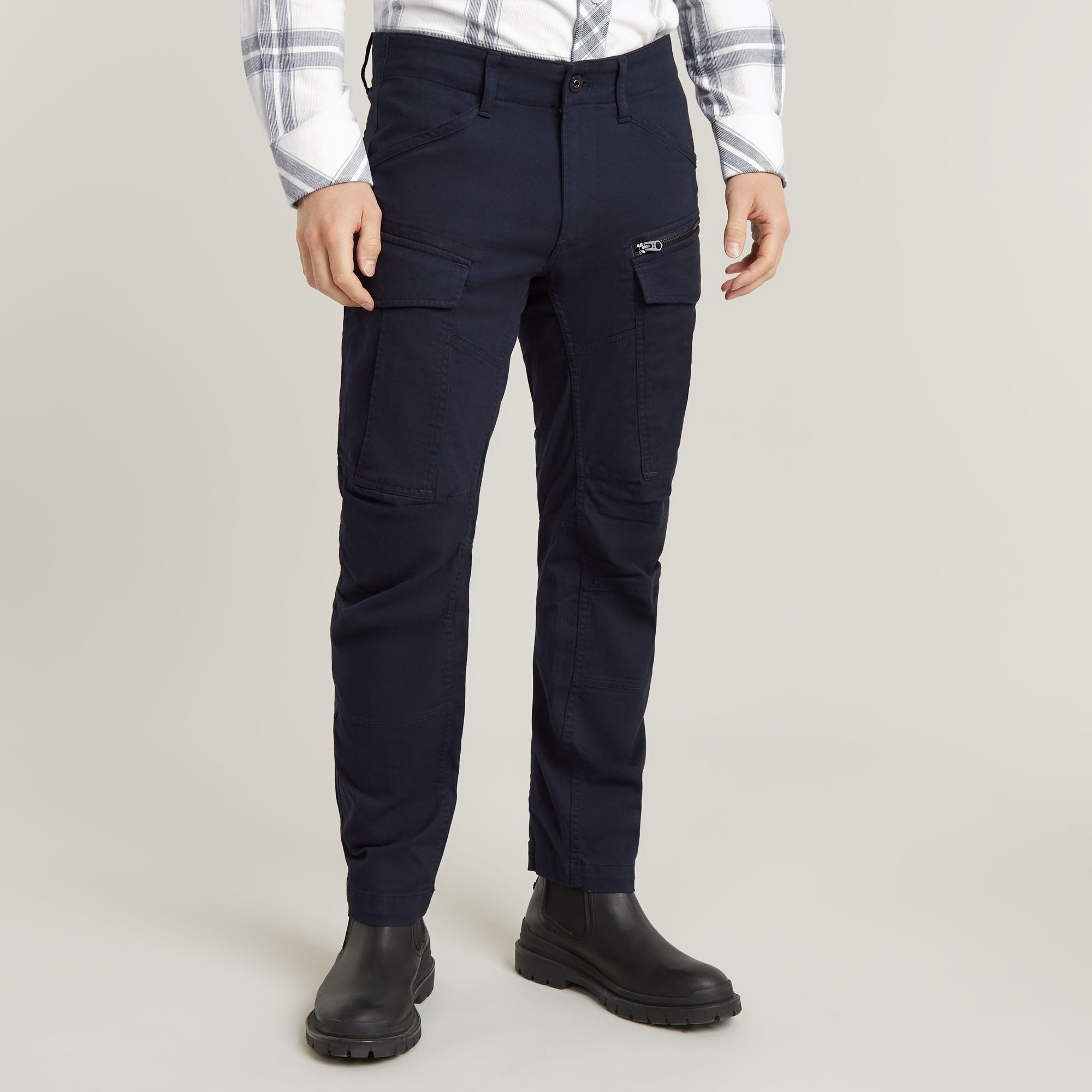 G-Star RAW Zip Cargobroek 3D Tapered Donkerblauw Heren