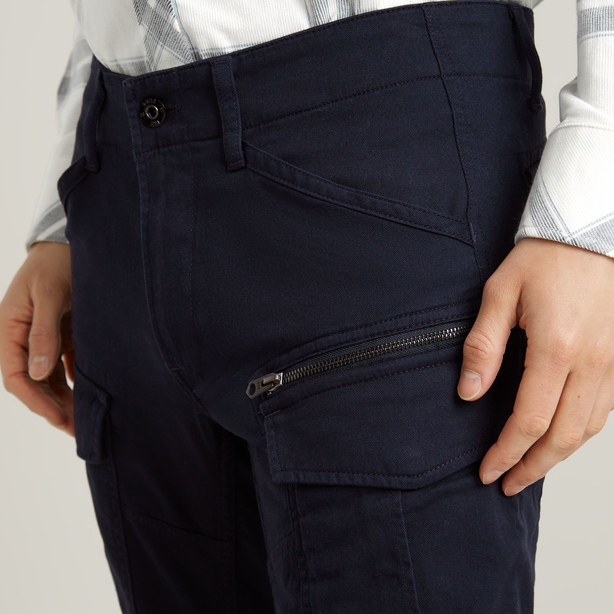G-Star RAW Zip Cargobroek 3D Tapered Donkerblauw Heren