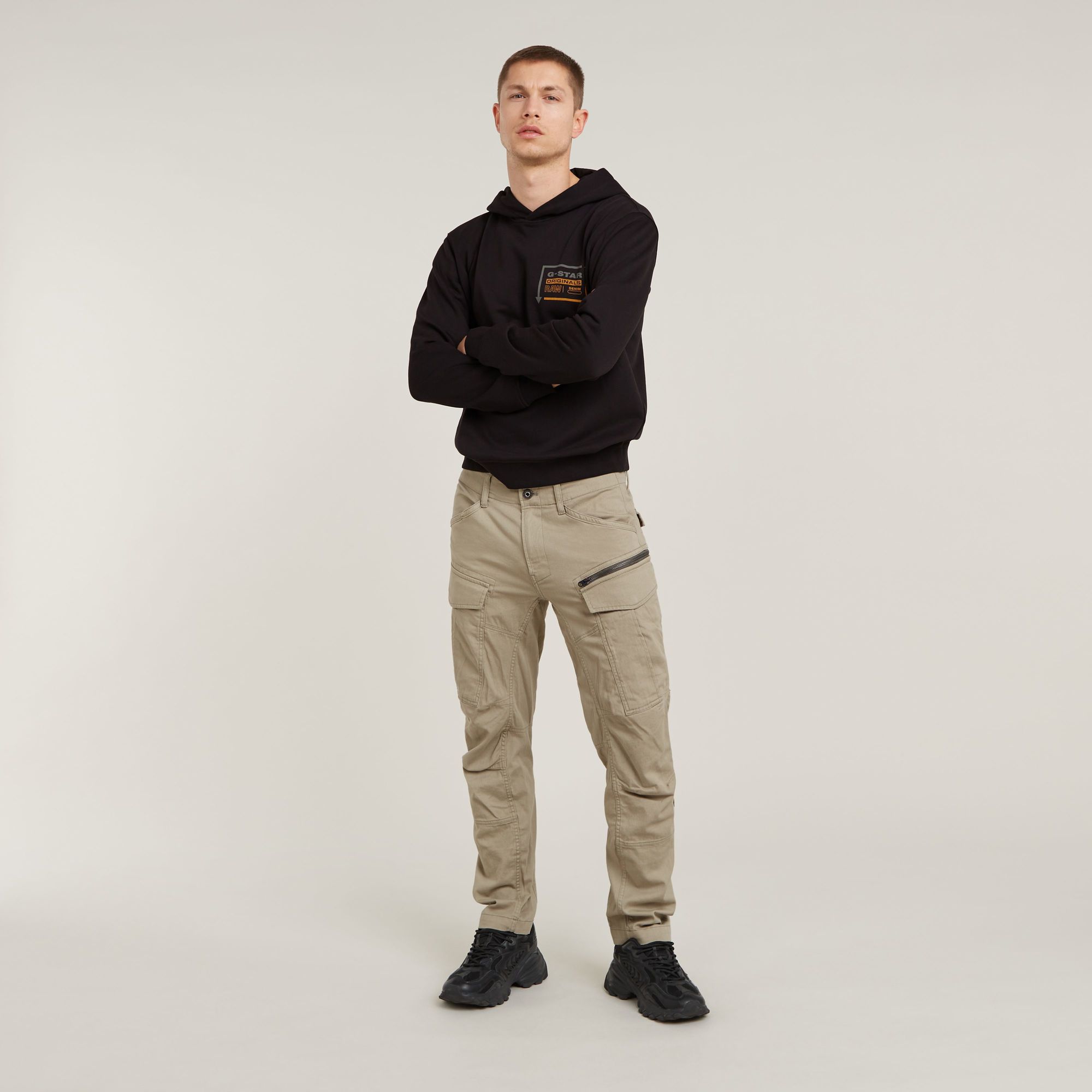 G-Star RAW Zip Cargobroek 3D Tapered Beige Heren