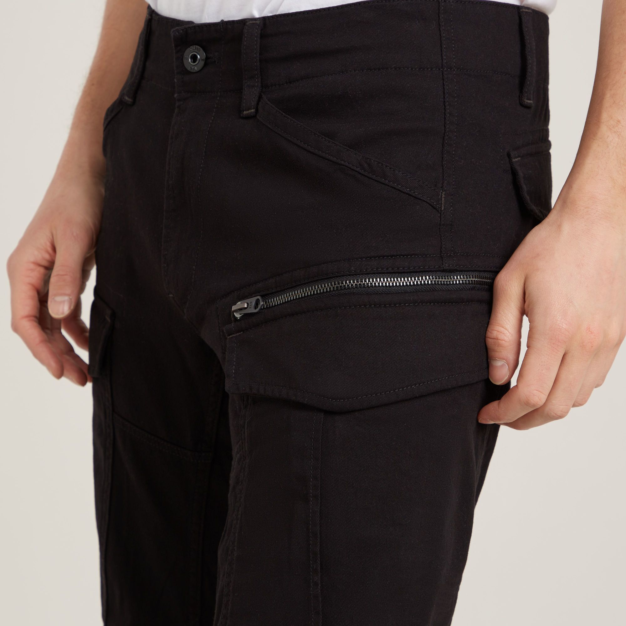 G-Star RAW Zip Cargobroek 3D Tapered Zwart Heren