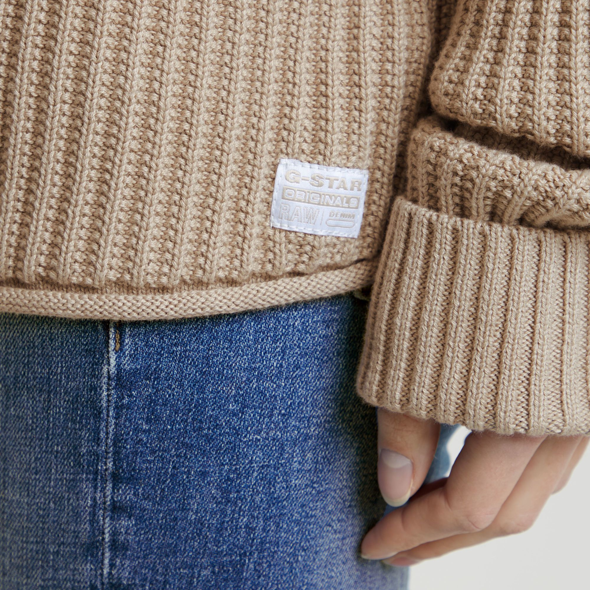 G-Star RAW Loose Gebreide Coltrui Beige Dames