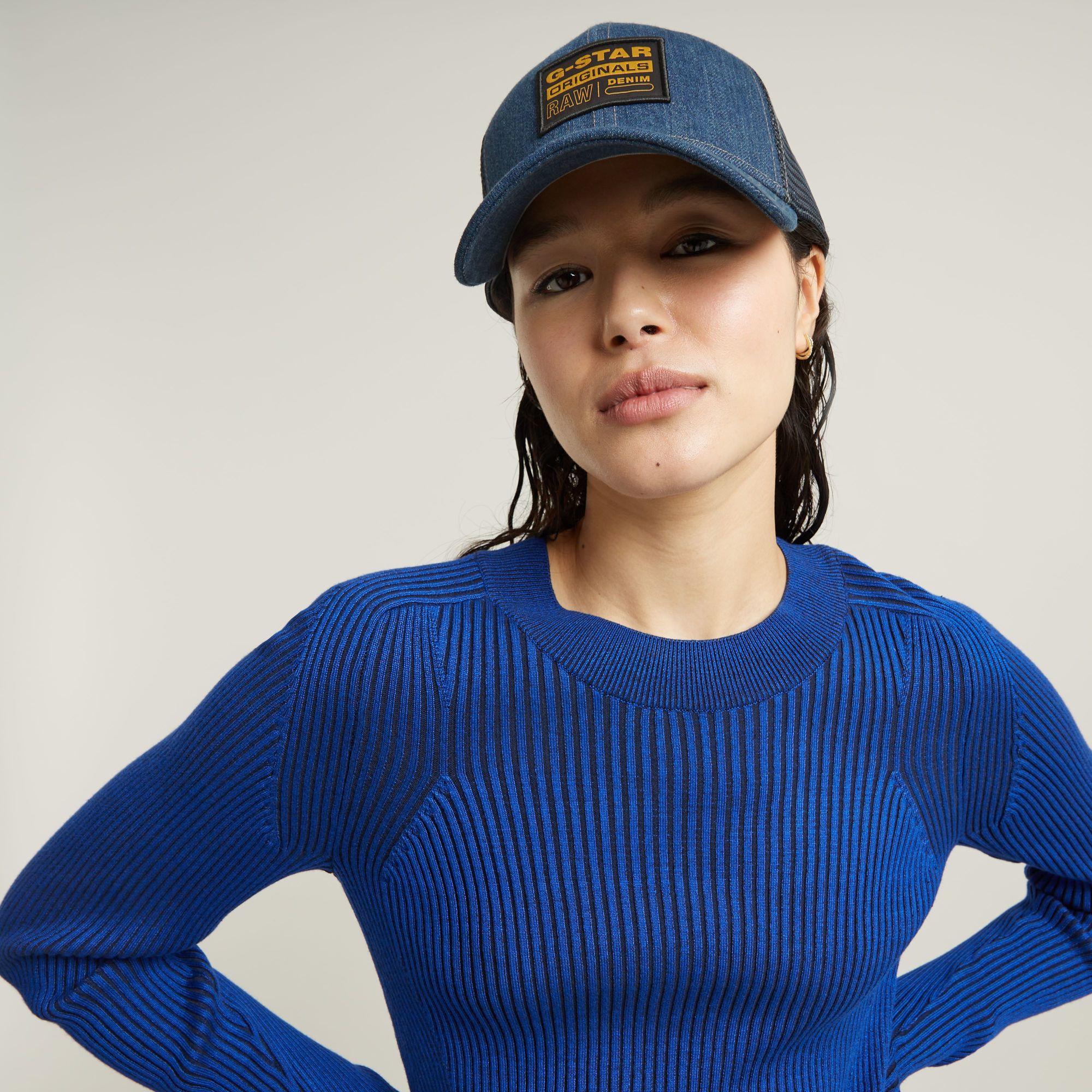 G-Star RAW Gebreide Trui Plated Slim Meerkleurig Dames