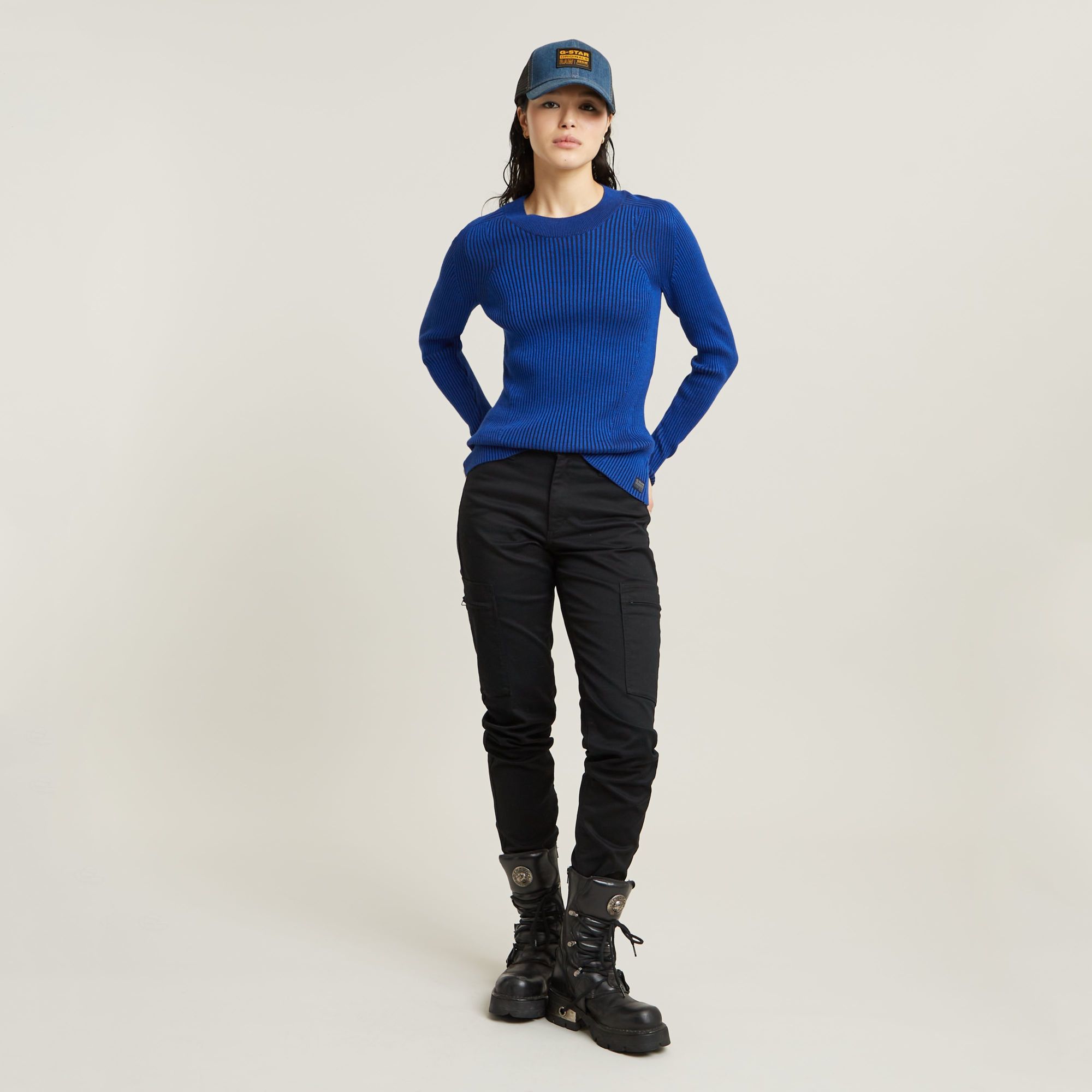 G-Star RAW Gebreide Trui Plated Slim Meerkleurig Dames