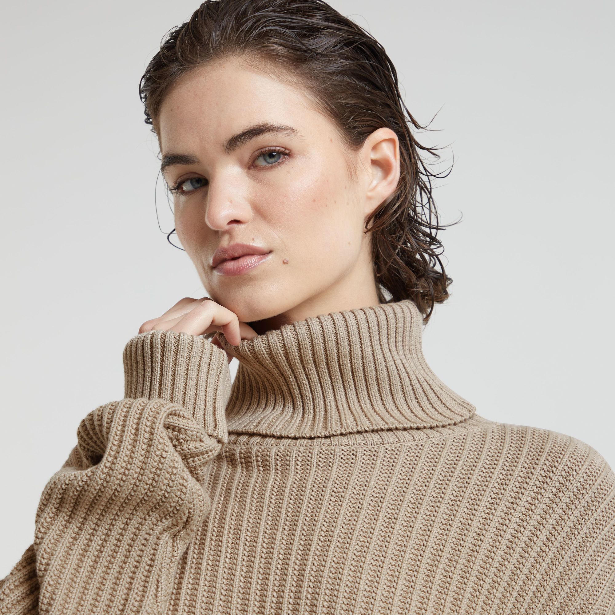 G-Star RAW Loose Gebreide Coltrui Beige Dames