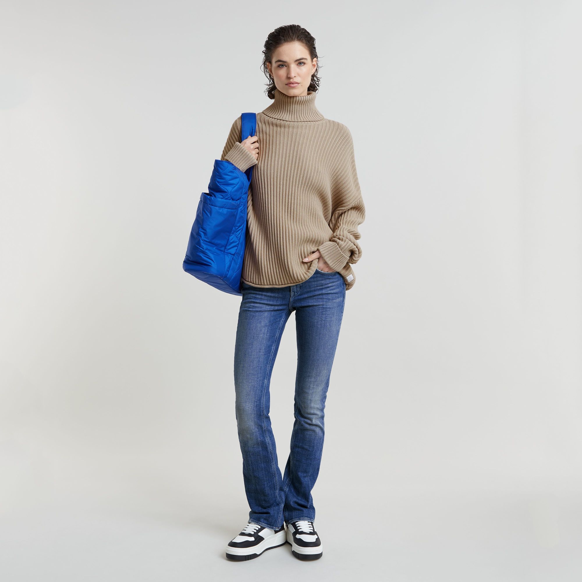 G-Star RAW Loose Gebreide Coltrui Beige Dames