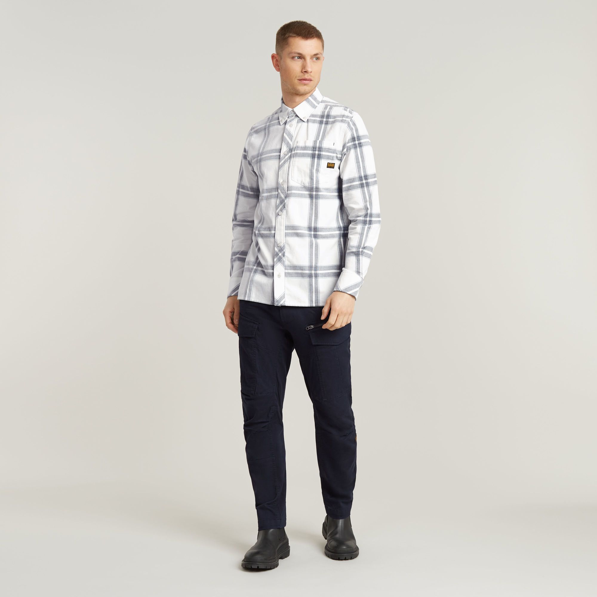 G-Star RAW Zip Cargobroek 3D Tapered Donkerblauw Heren