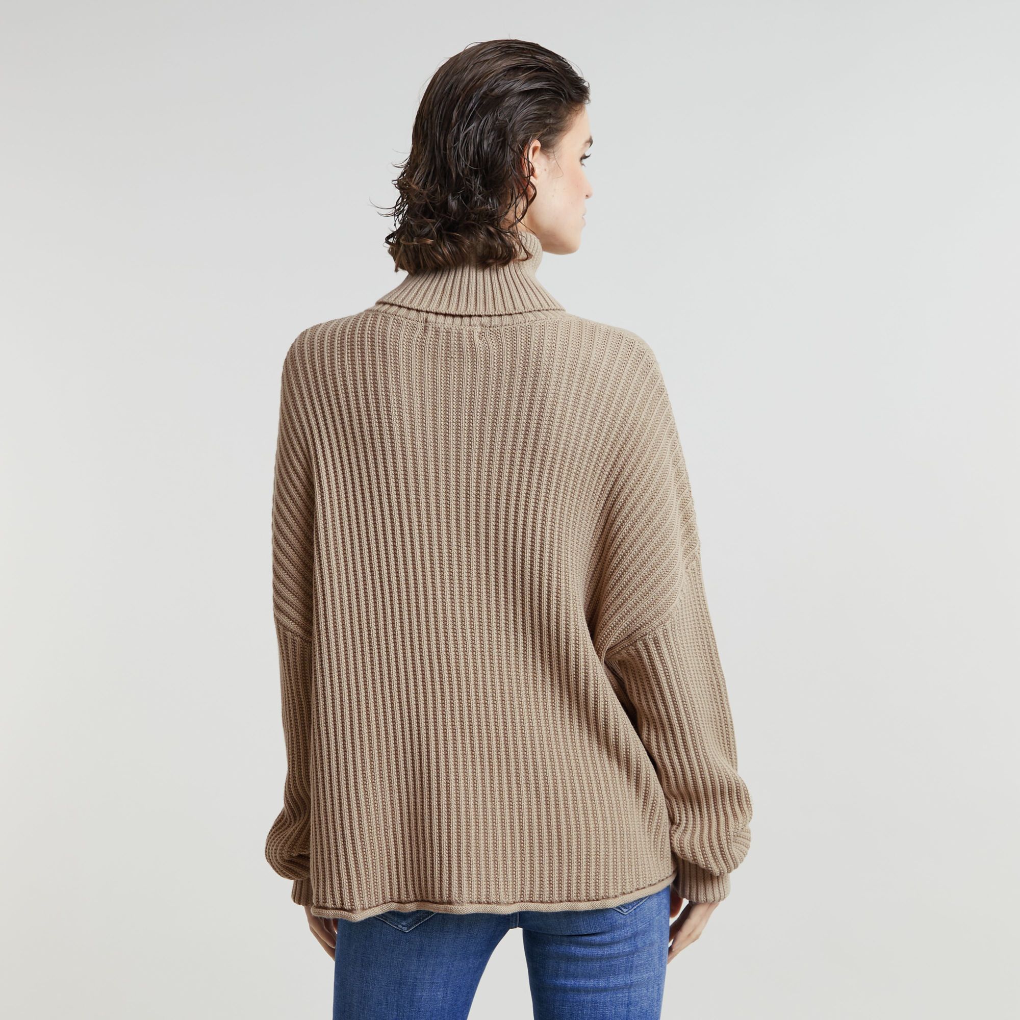 G-Star RAW Loose Gebreide Coltrui Beige Dames