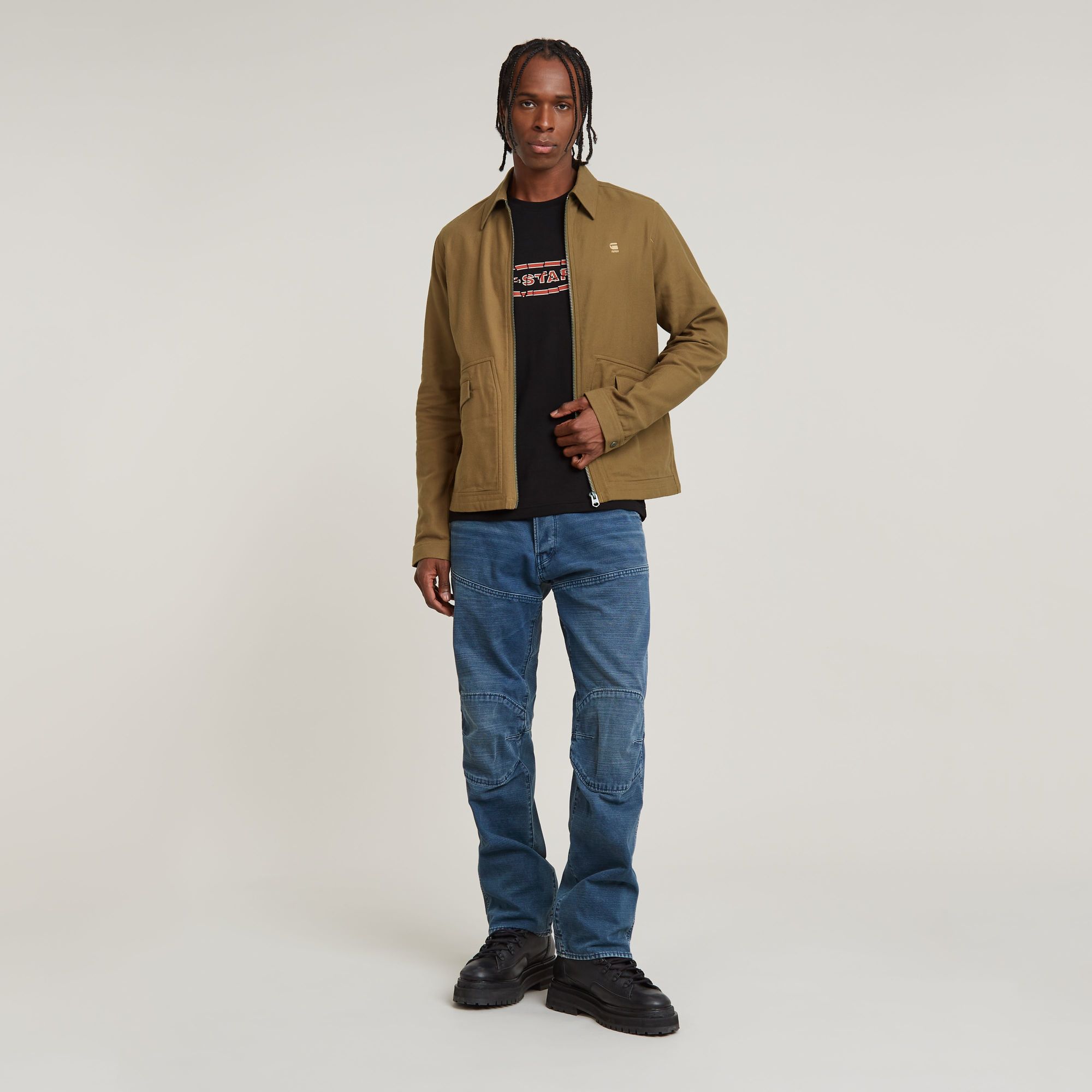 G-Star RAW Zip Overshirt Bruin Heren