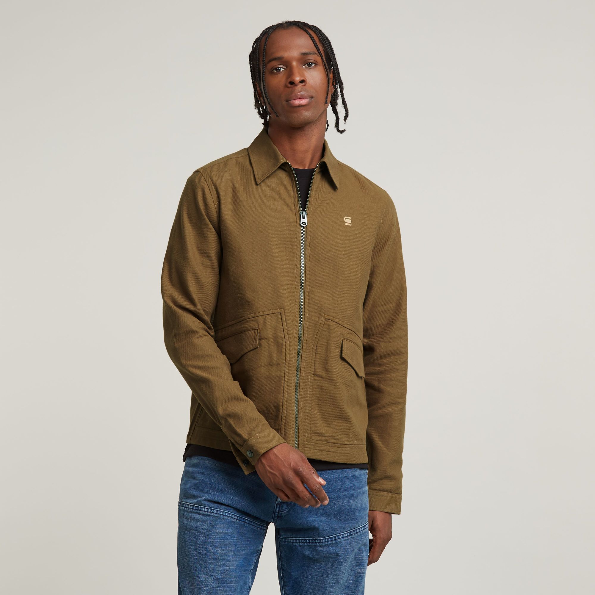 

Zip Overshirt - Bruin - Heren