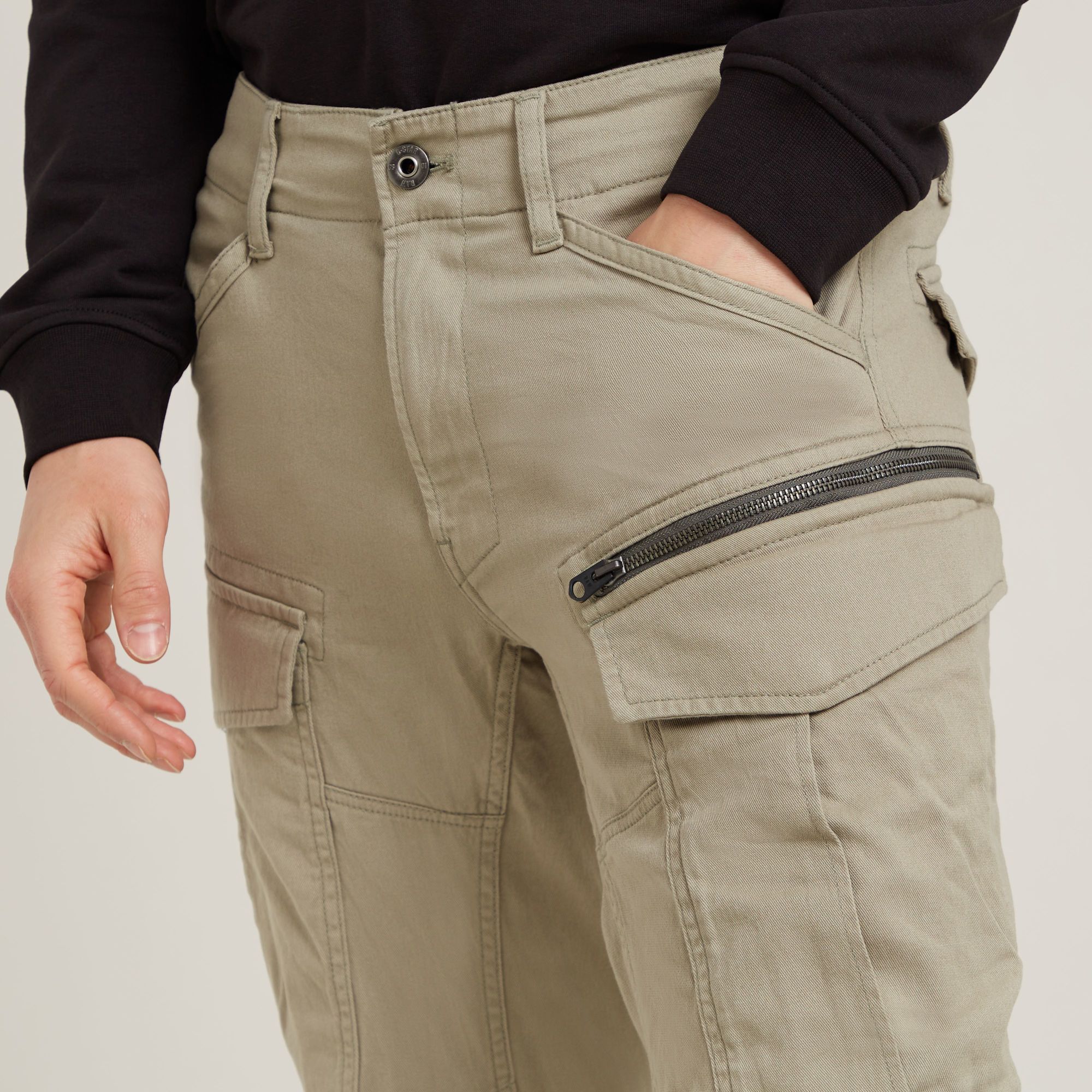 G-Star RAW Zip Cargobroek 3D Tapered Beige Heren