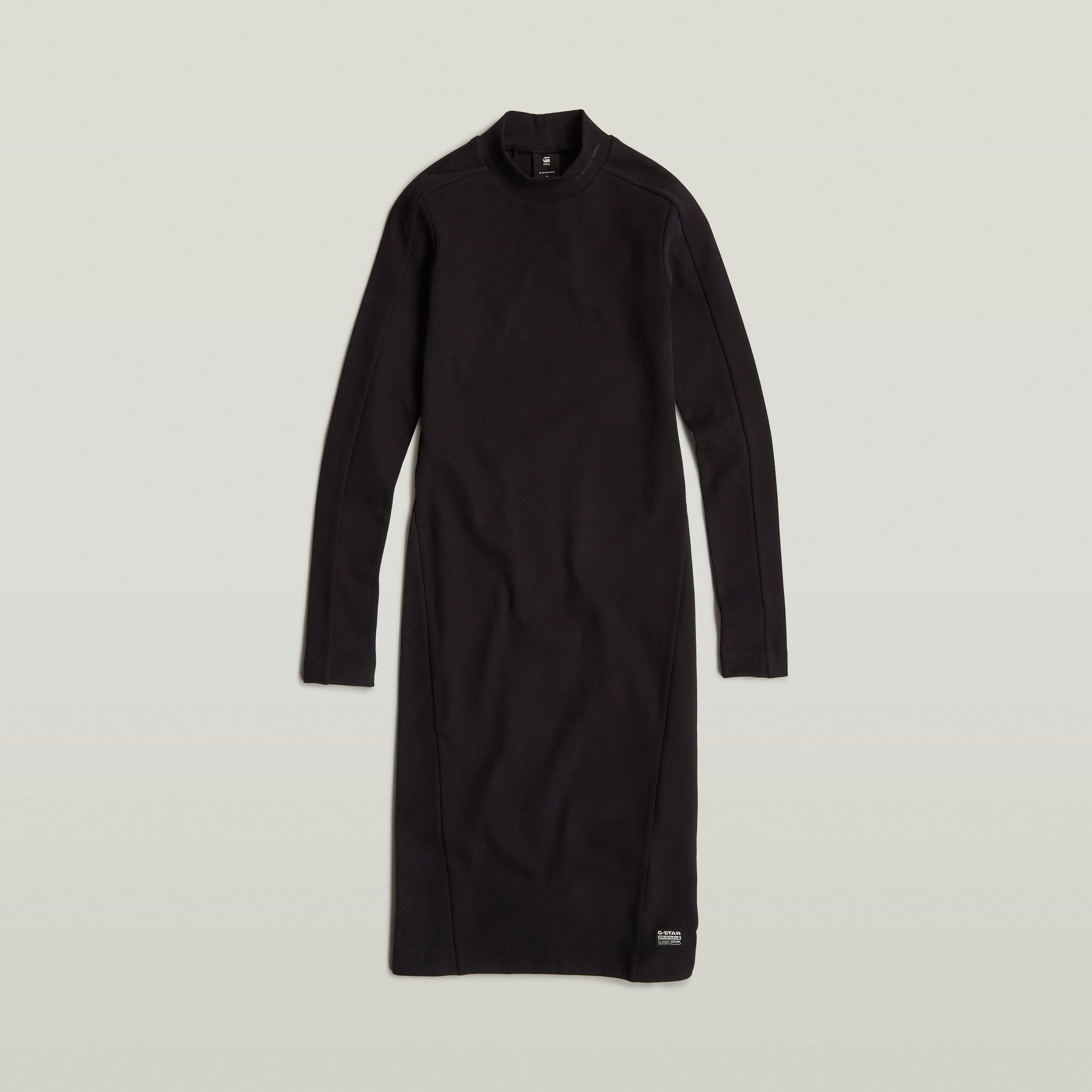 G-Star RAW Ergonomic Slim Rib Jurk Zwart Dames