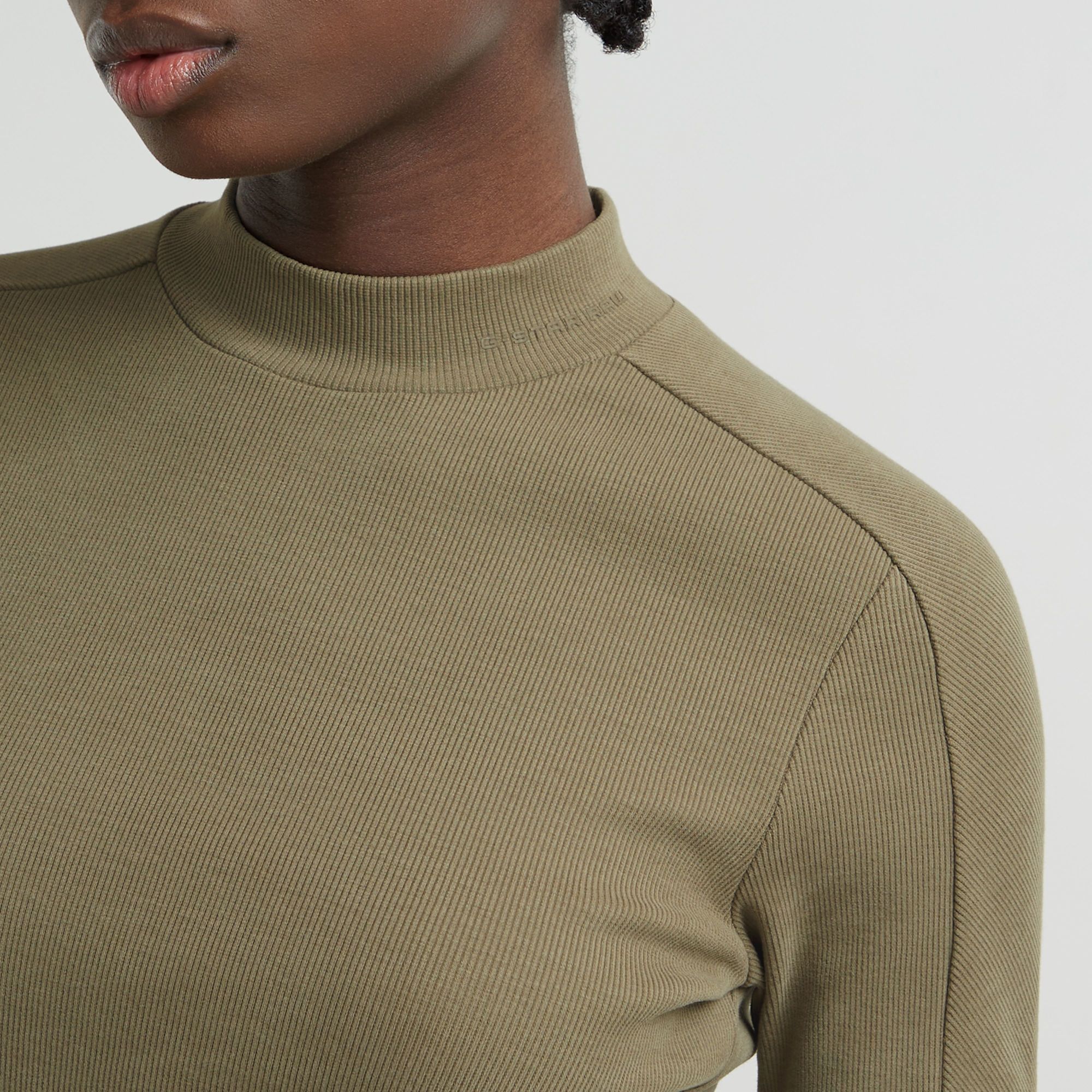G-Star RAW Ergonomic Slim Rib Jurk Groen Dames