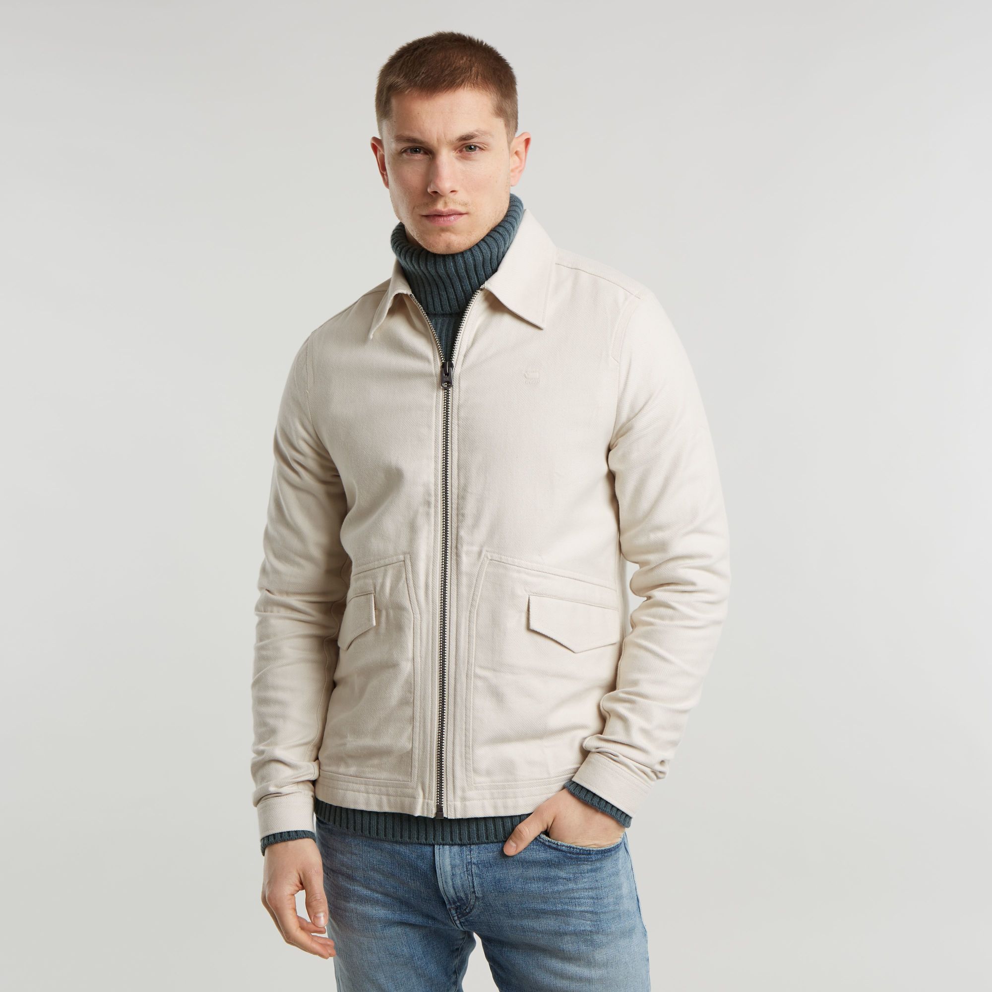 

Zip Overshirt - Wit - Heren
