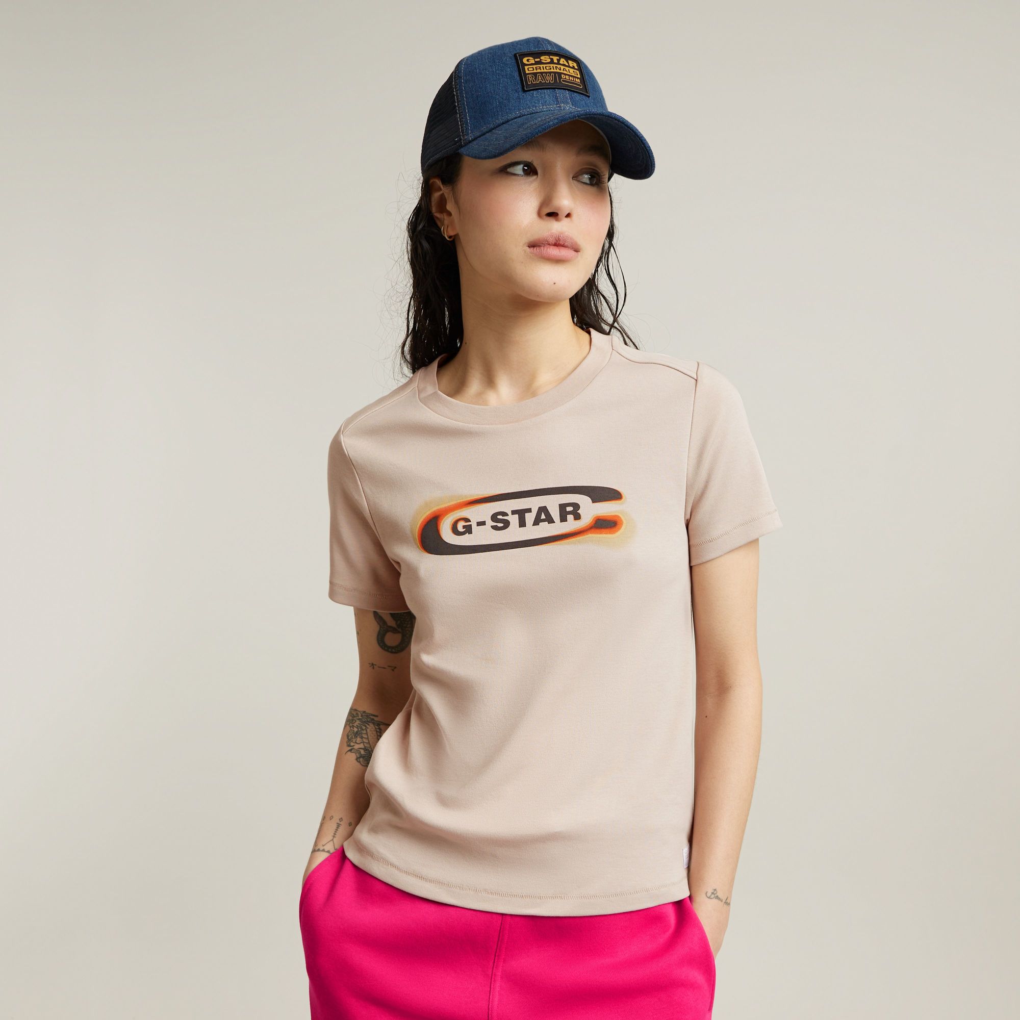 Old Skool Logo Top - Pink - Damen