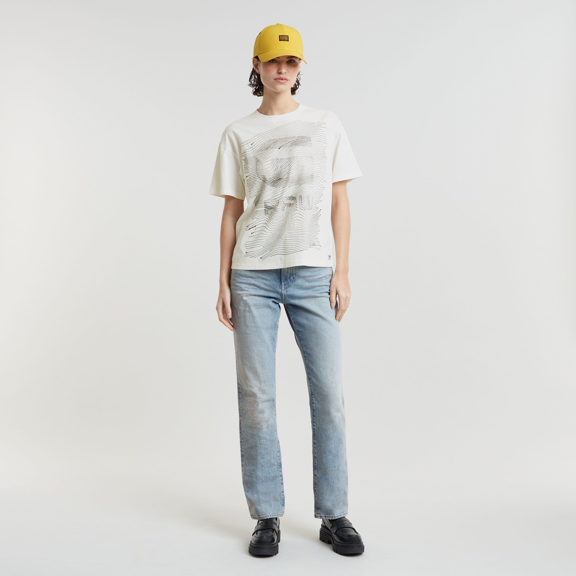 G-Star RAW Faux Embro Loose Top Wit Dames