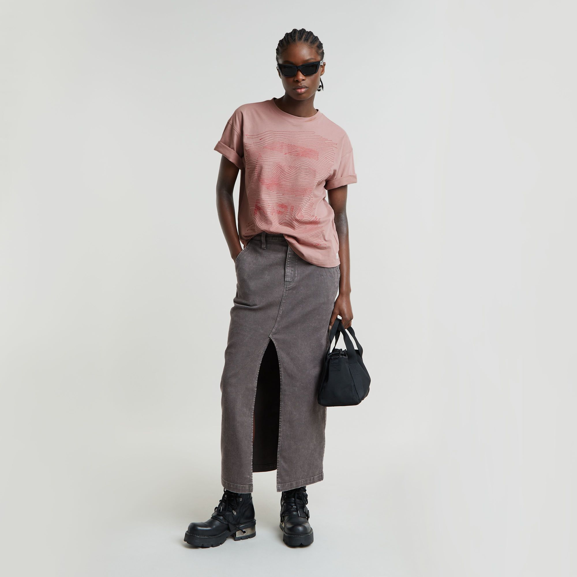 G-Star RAW Faux Embro Loose Top Roze Dames