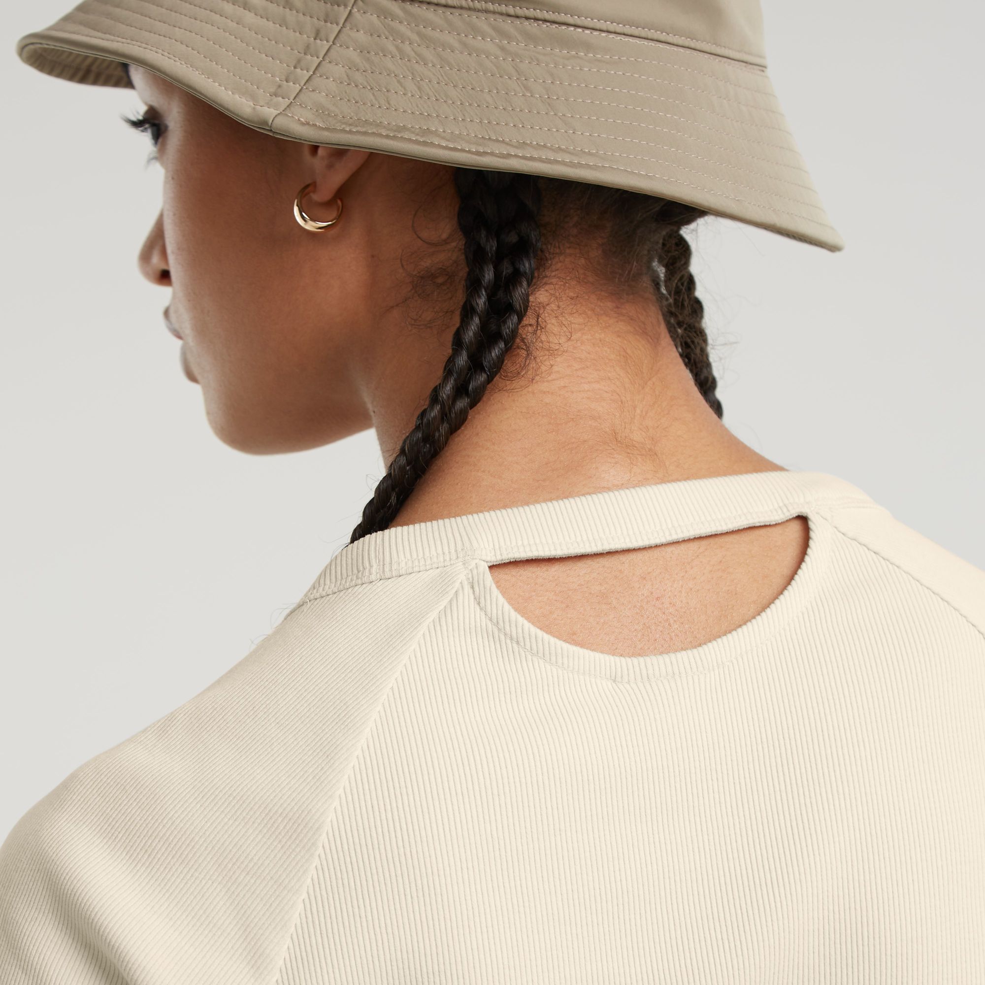 G-Star RAW Slim Rib Keyhole Top Wit Dames