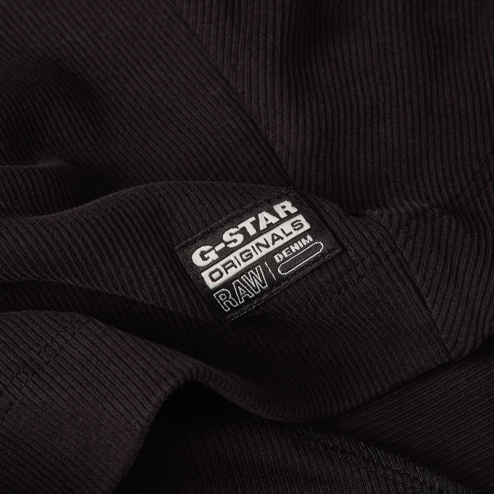 G-Star RAW Slim Rib Mock Top Zwart Dames