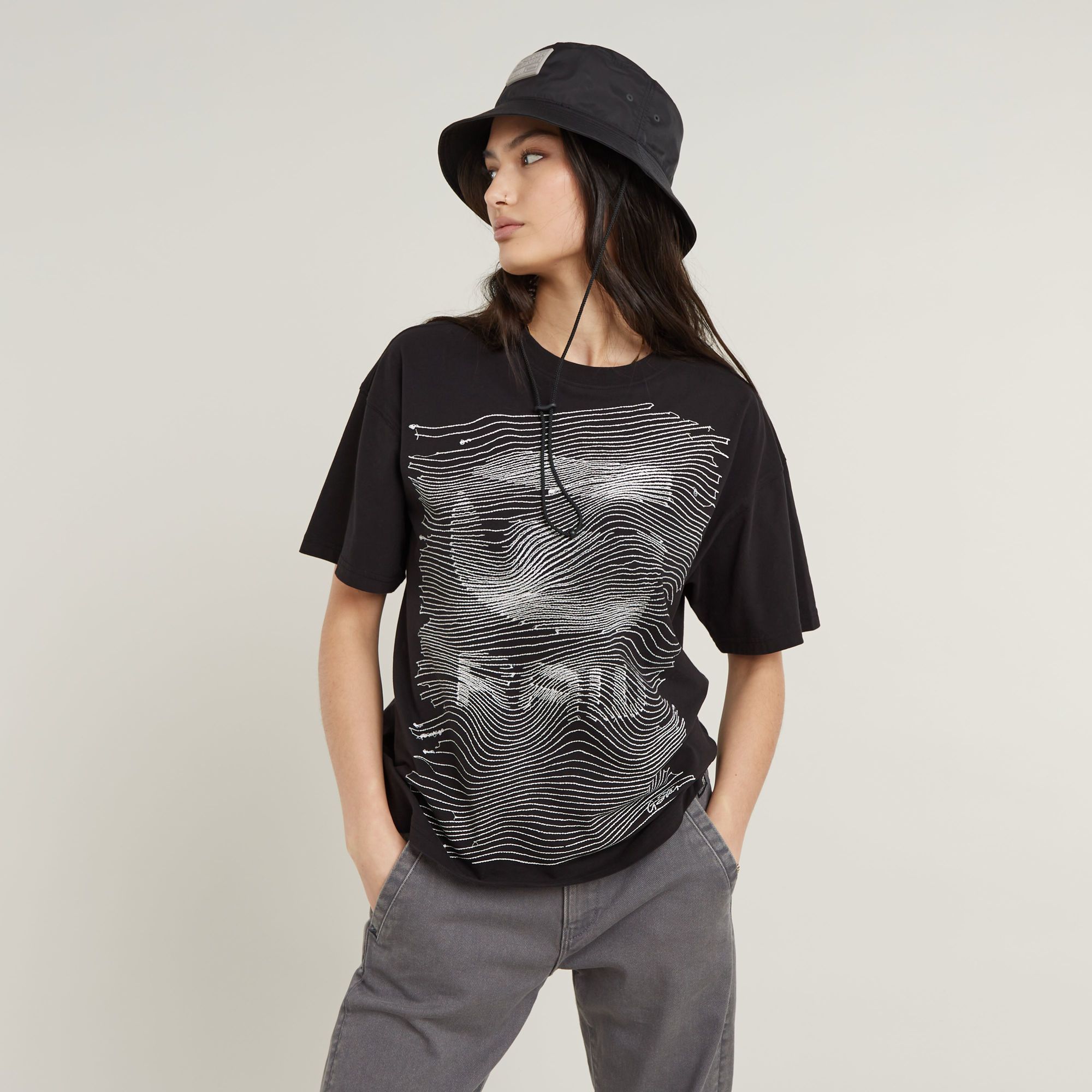 G-Star RAW T-shirt met printopdruk zwart wit