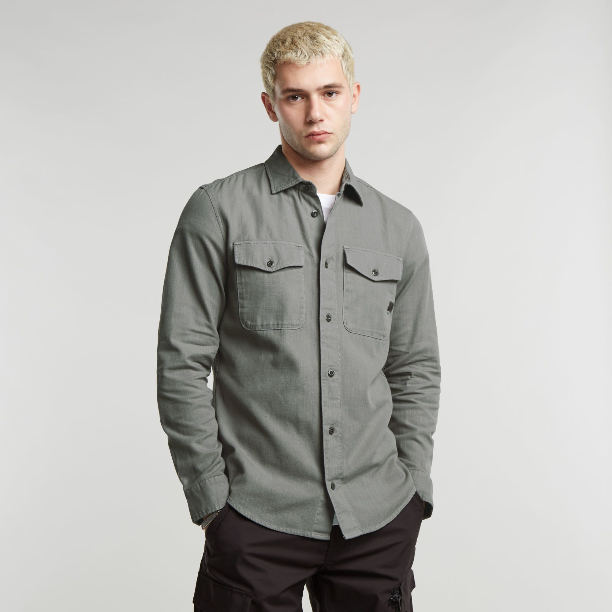 G-Star RAW slim fit overhemd grey alloy gd