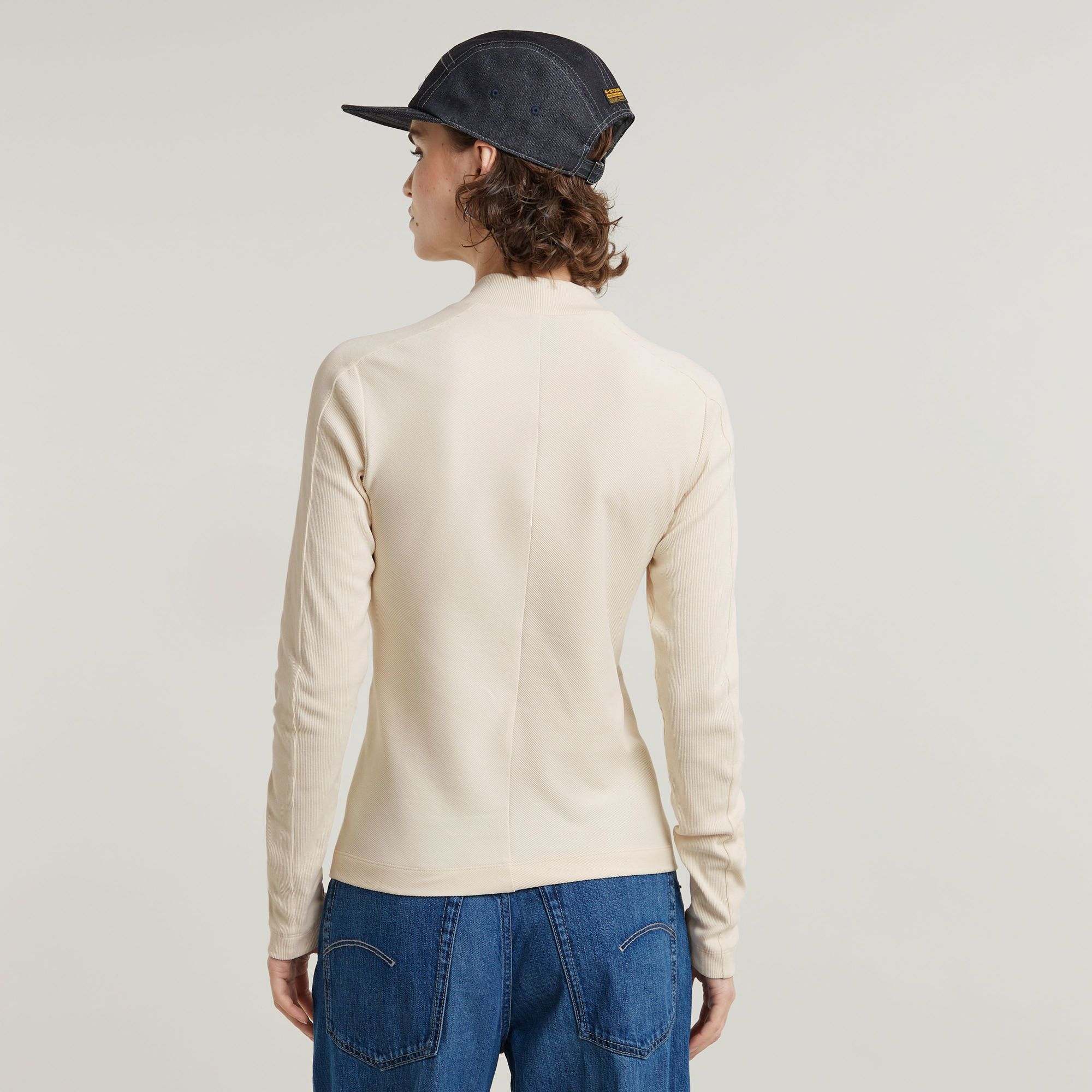 G-Star RAW Slim Rib Mock Top Wit Dames