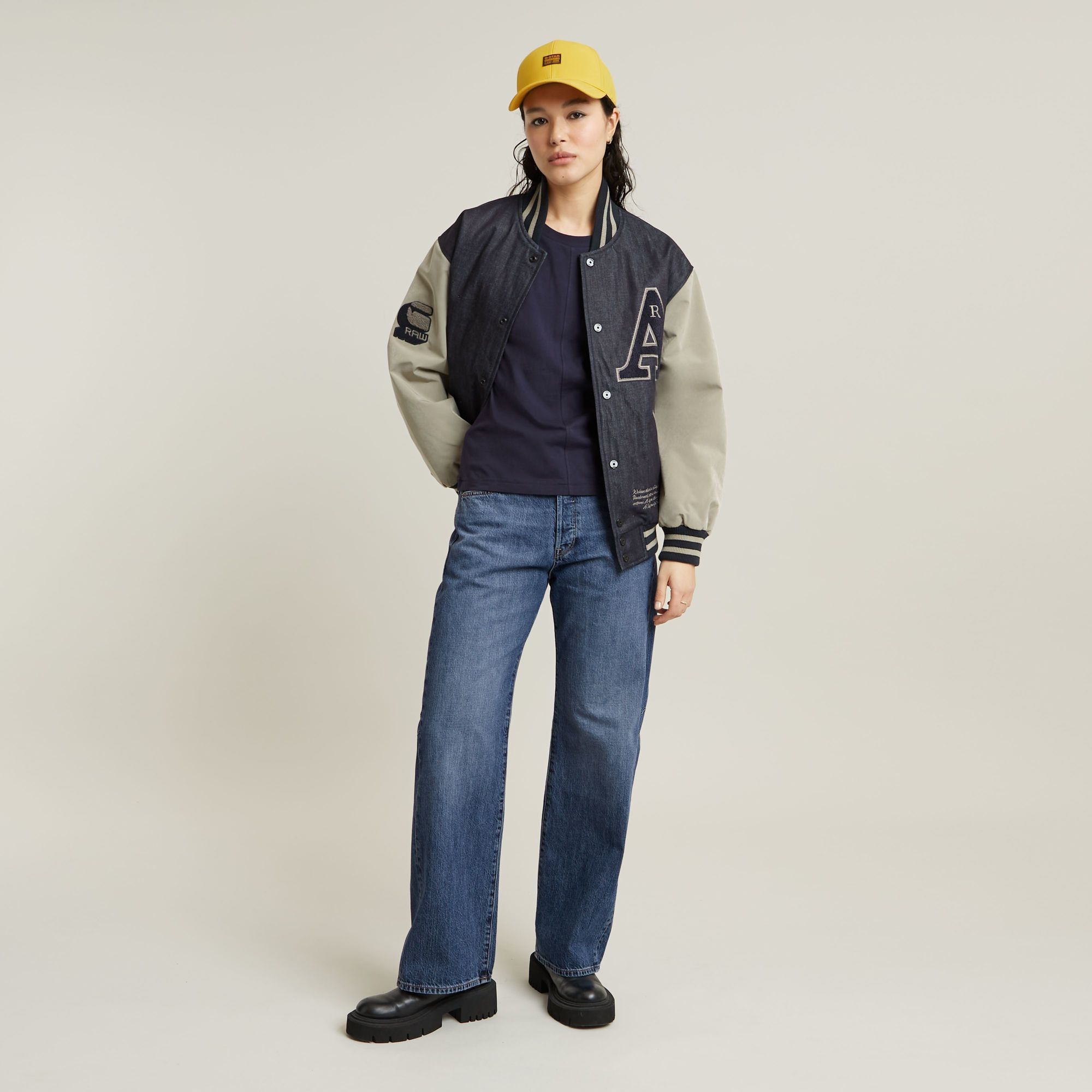 G-Star RAW Front Seam Top Donkerblauw Dames