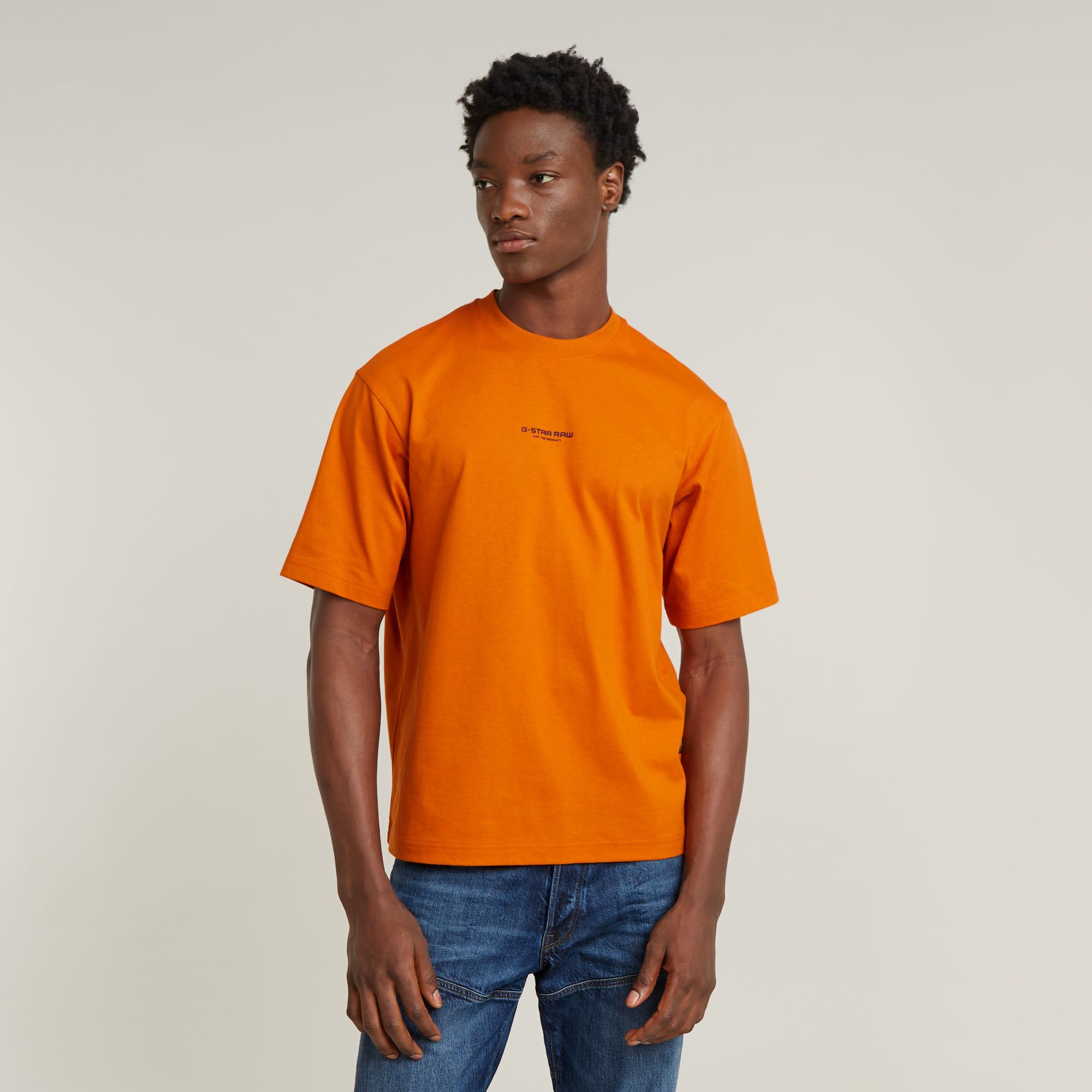 Center Chest Boxy T-Shirt - Orange - Herren