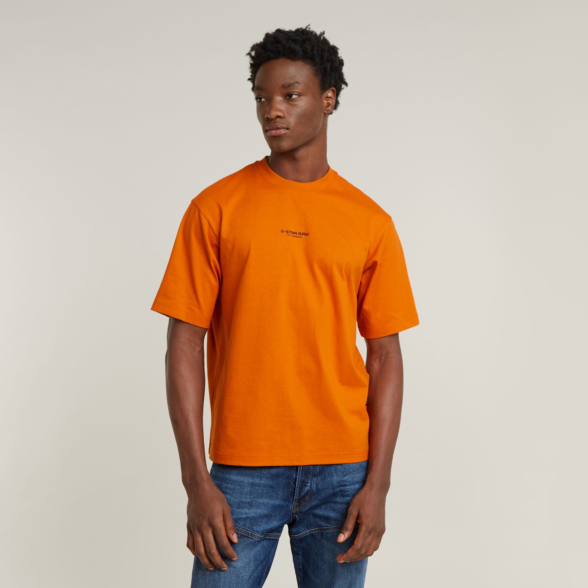 

Center Chest Boxy T-Shirt - Orange - Men