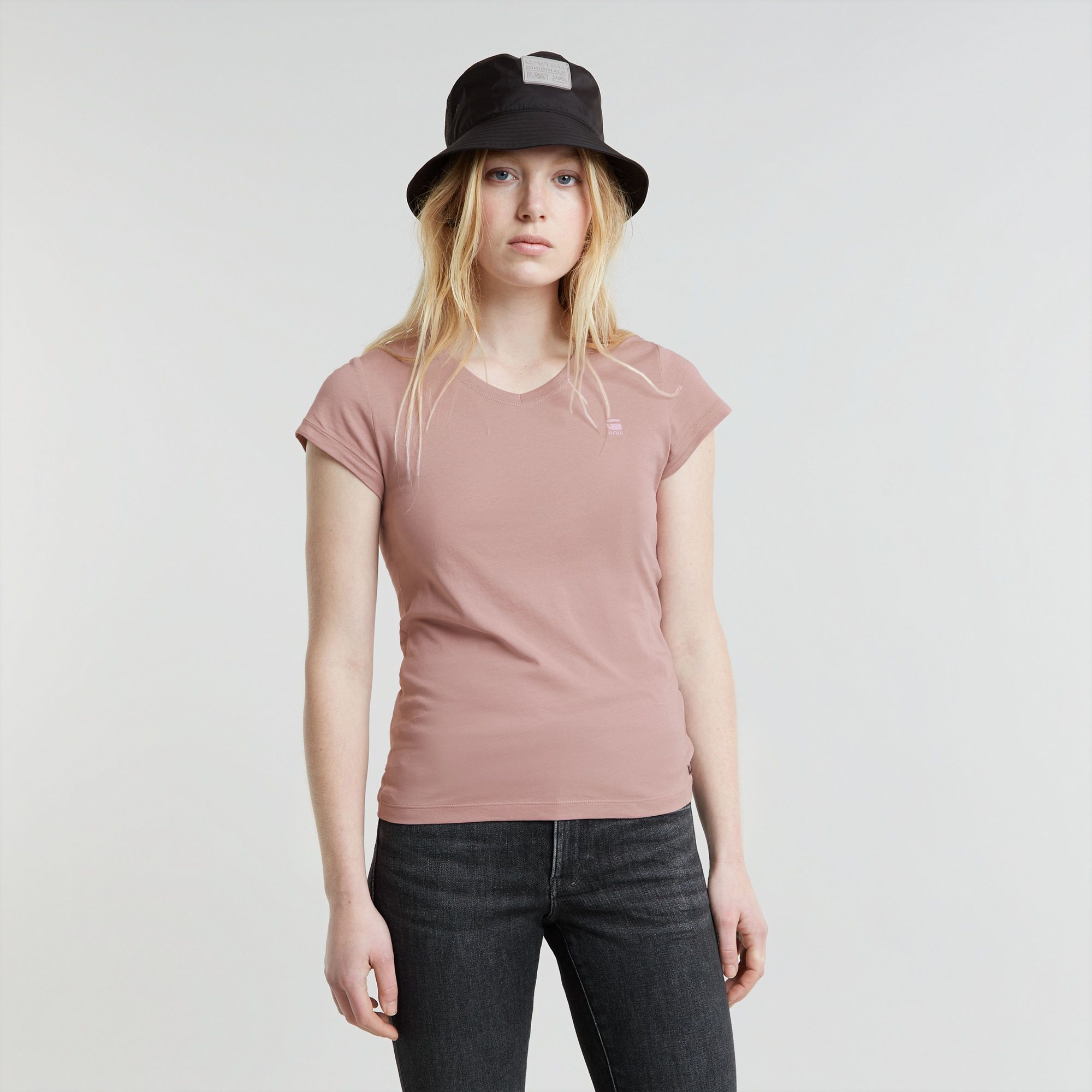 G-Star RAW Eyben Slim V-Neck Top 2.0 Roze Dames