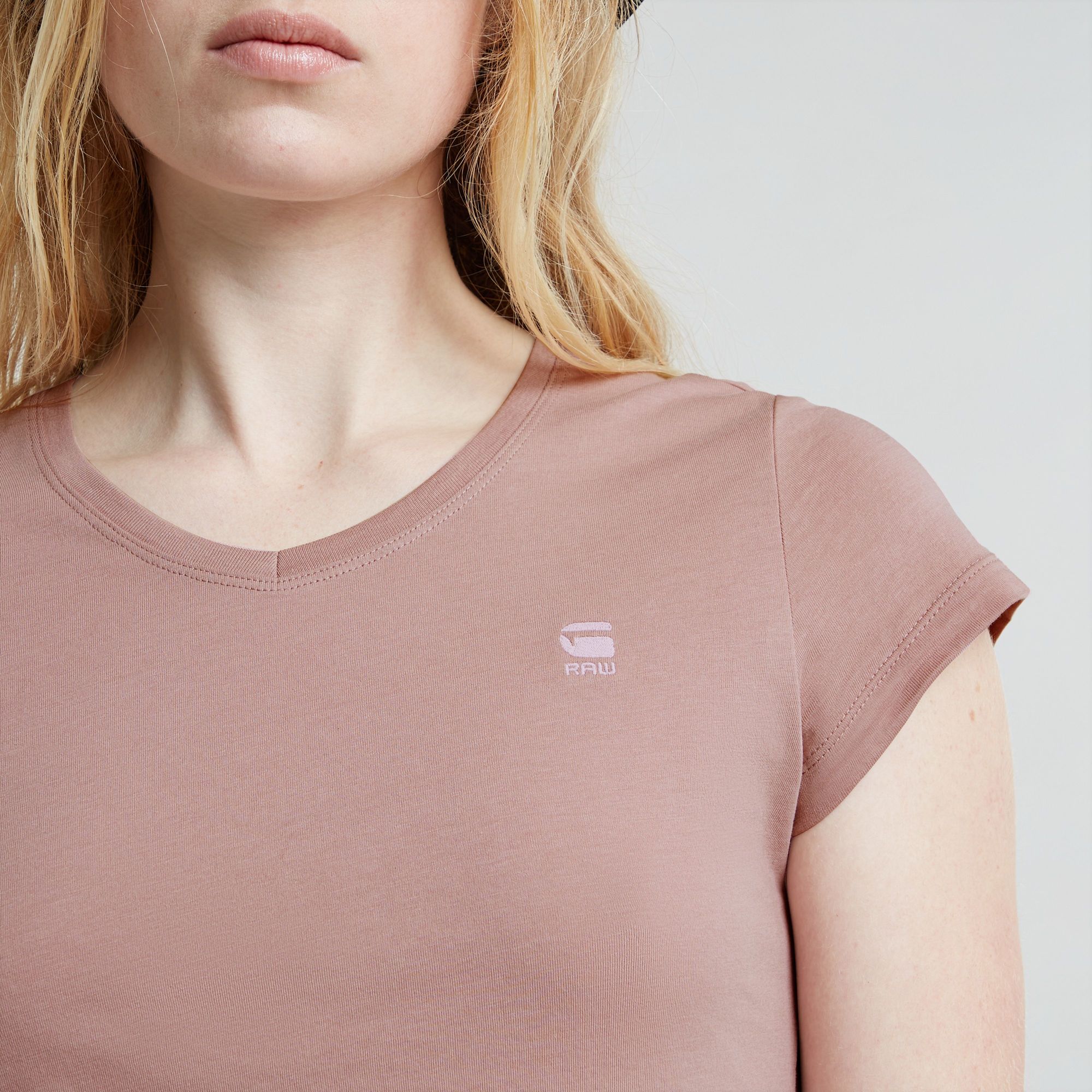 G-Star RAW Eyben Slim V-Neck Top 2.0 Roze Dames