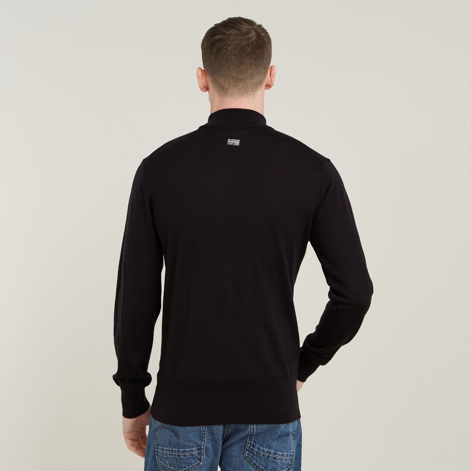 G-Star RAW Premium Core Gebreide Mock Neck Trui Zwart Heren
