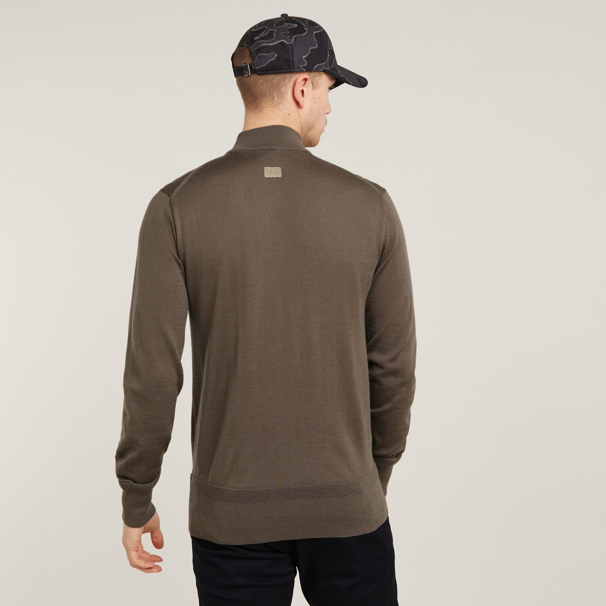 G-Star RAW Premium Core Gebreide Mock Neck Trui Bruin Heren