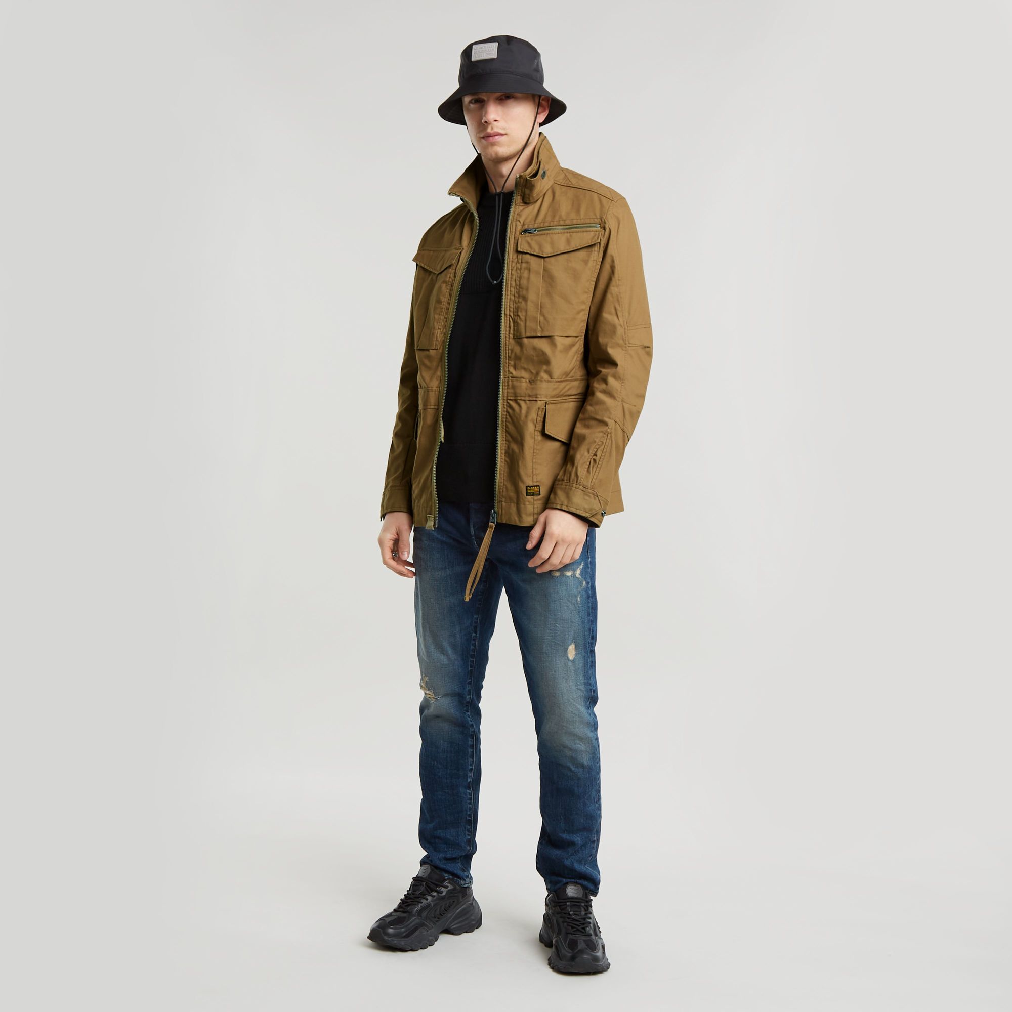G-Star RAW Fisherman Gebreide Sweater Zwart Heren