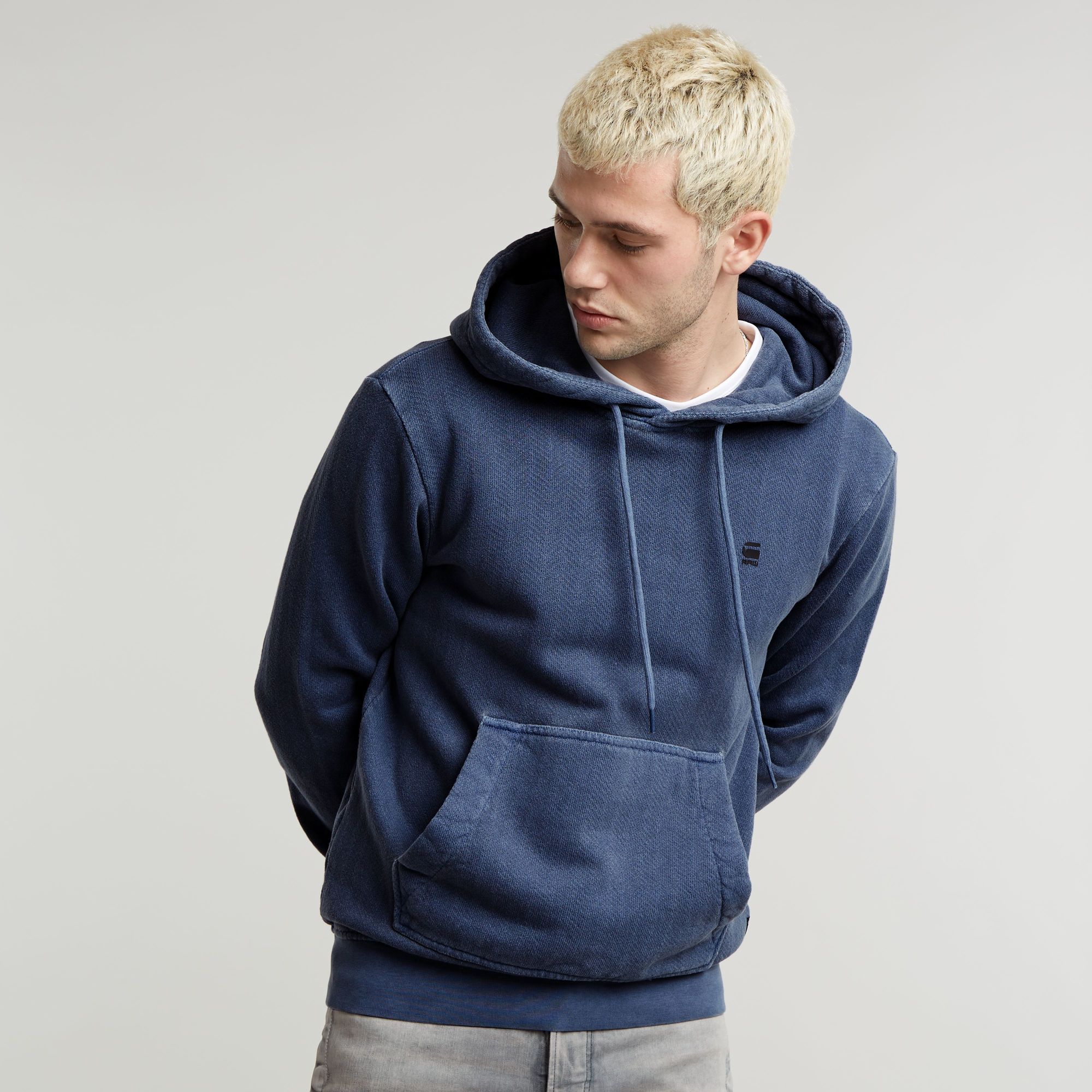 

Overdyed Hoodie - Midden blauw - Heren