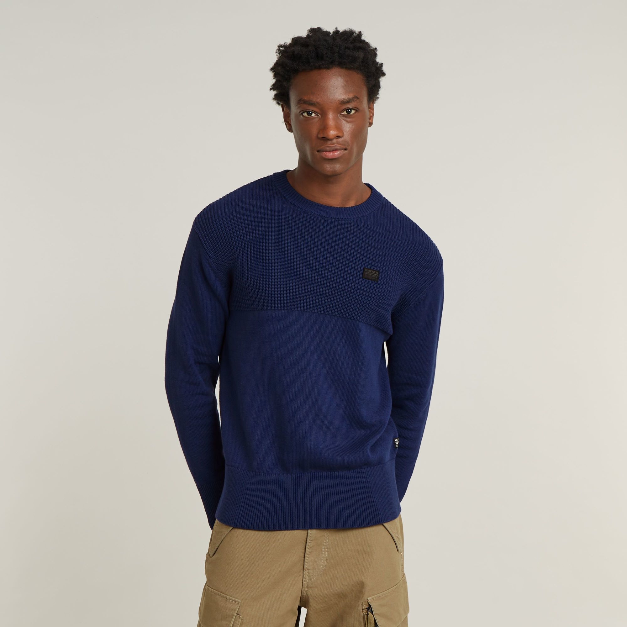 G-Star RAW Fisherman Gebreide Sweater Donkerblauw Heren