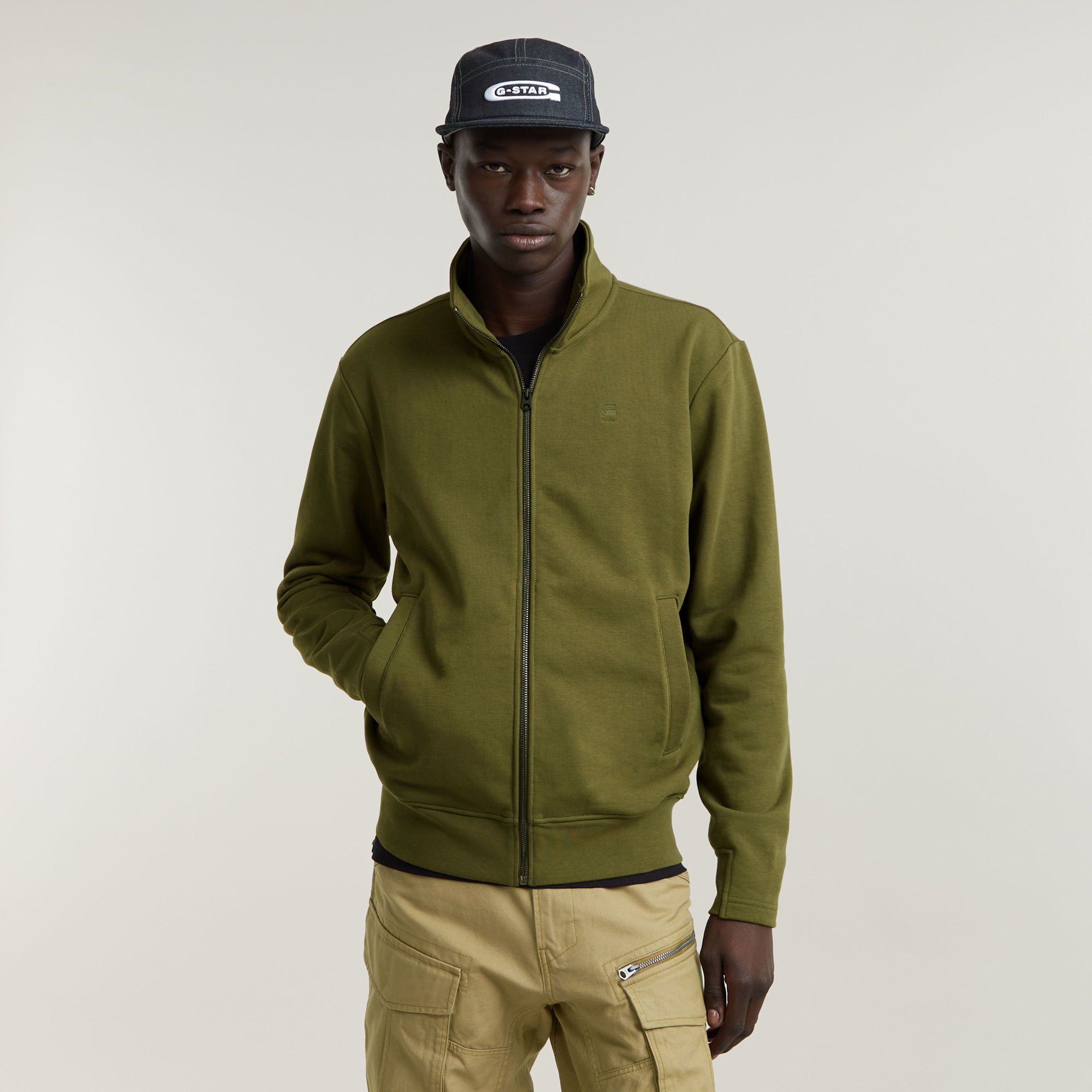 G-Star RAW Nifous Sweater Met Rits Groen Heren