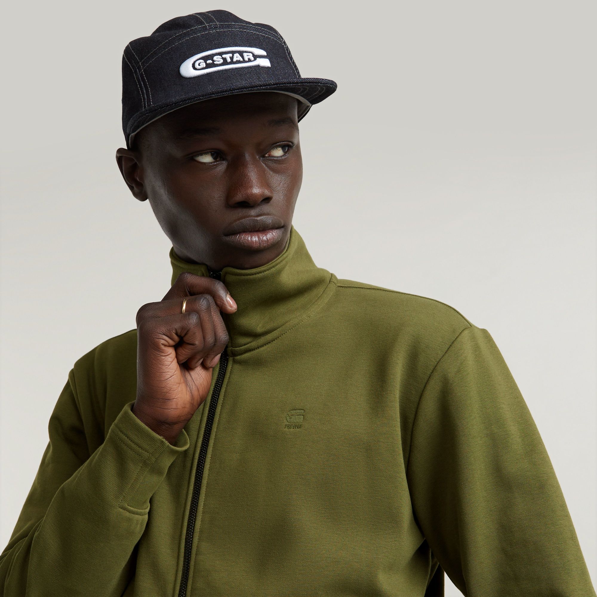 G-Star RAW Nifous Sweater Met Rits Groen Heren