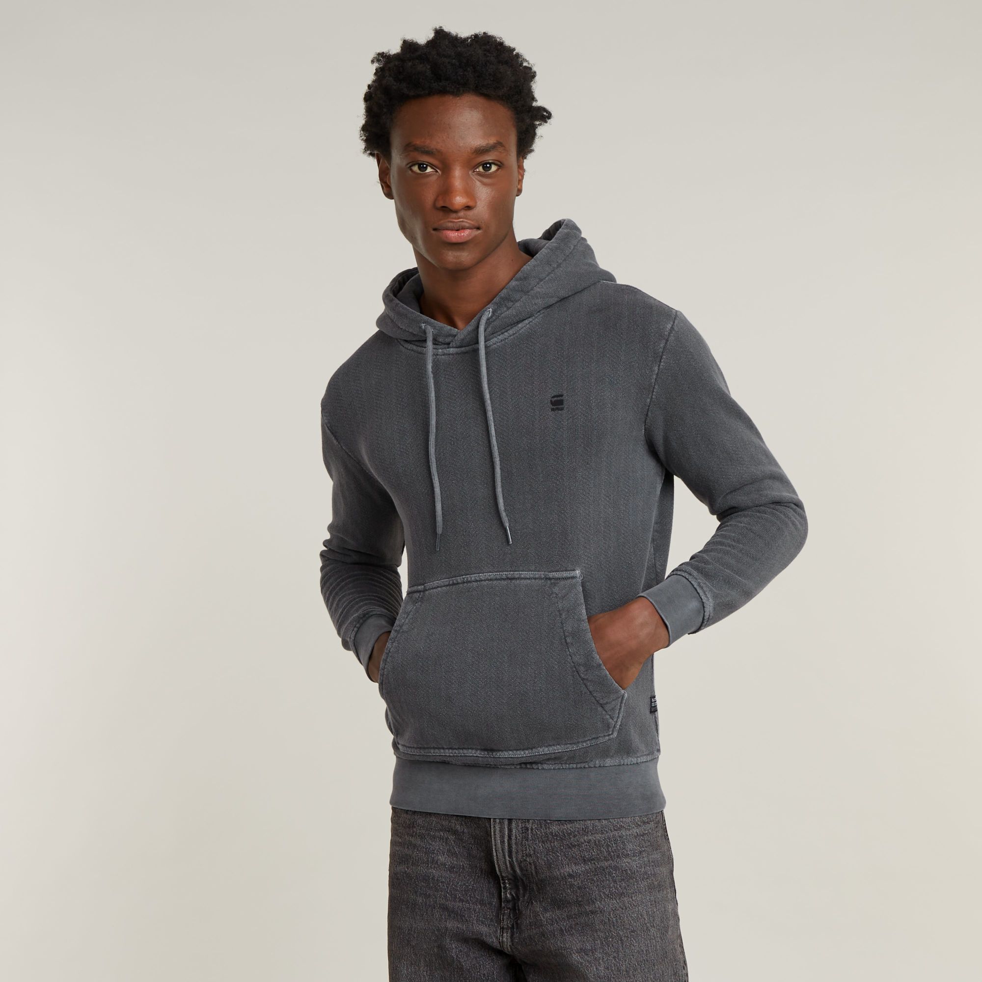 Overdyed Hoodie - Schwarz - Herren