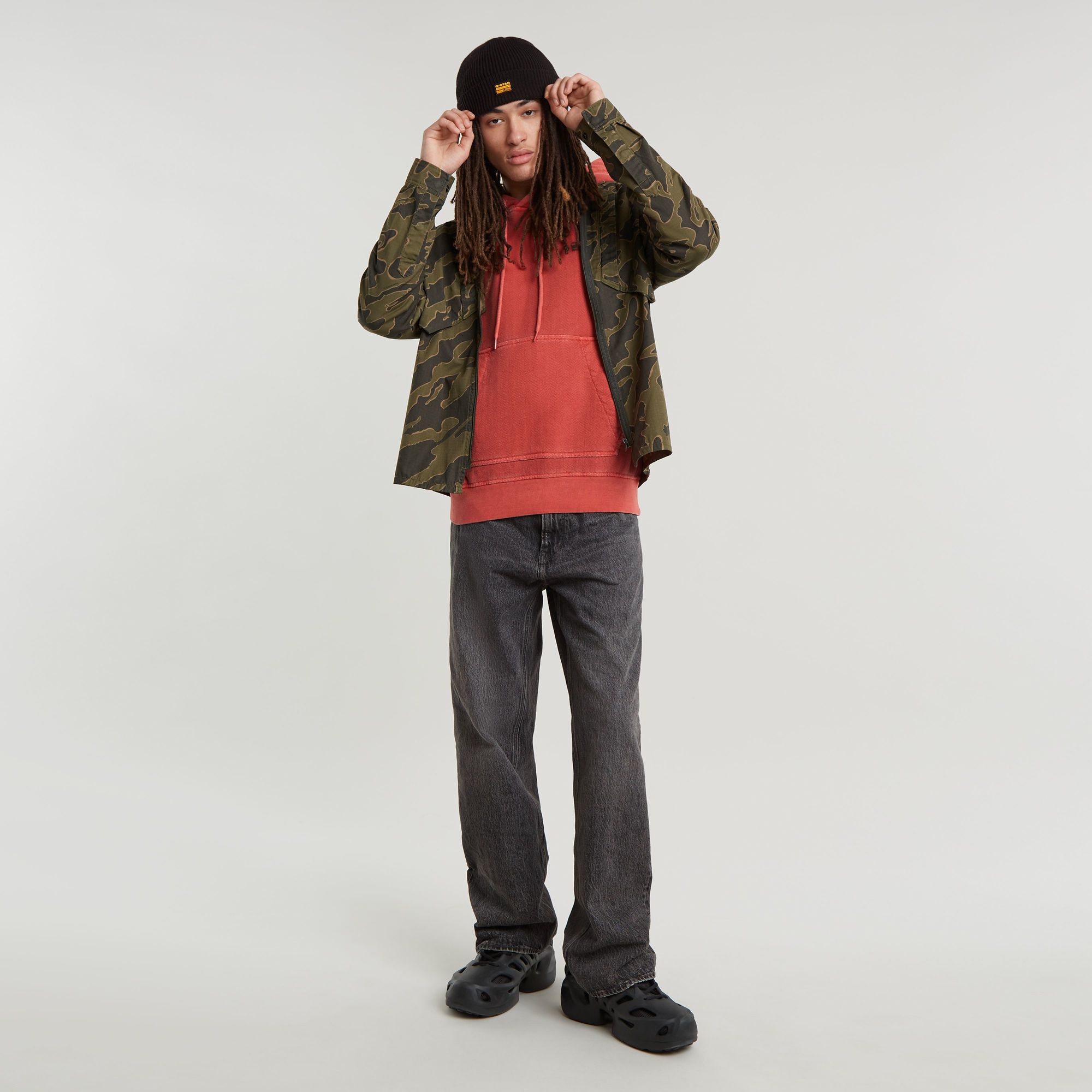 G-Star RAW Overdyed Hoodie Rood Heren