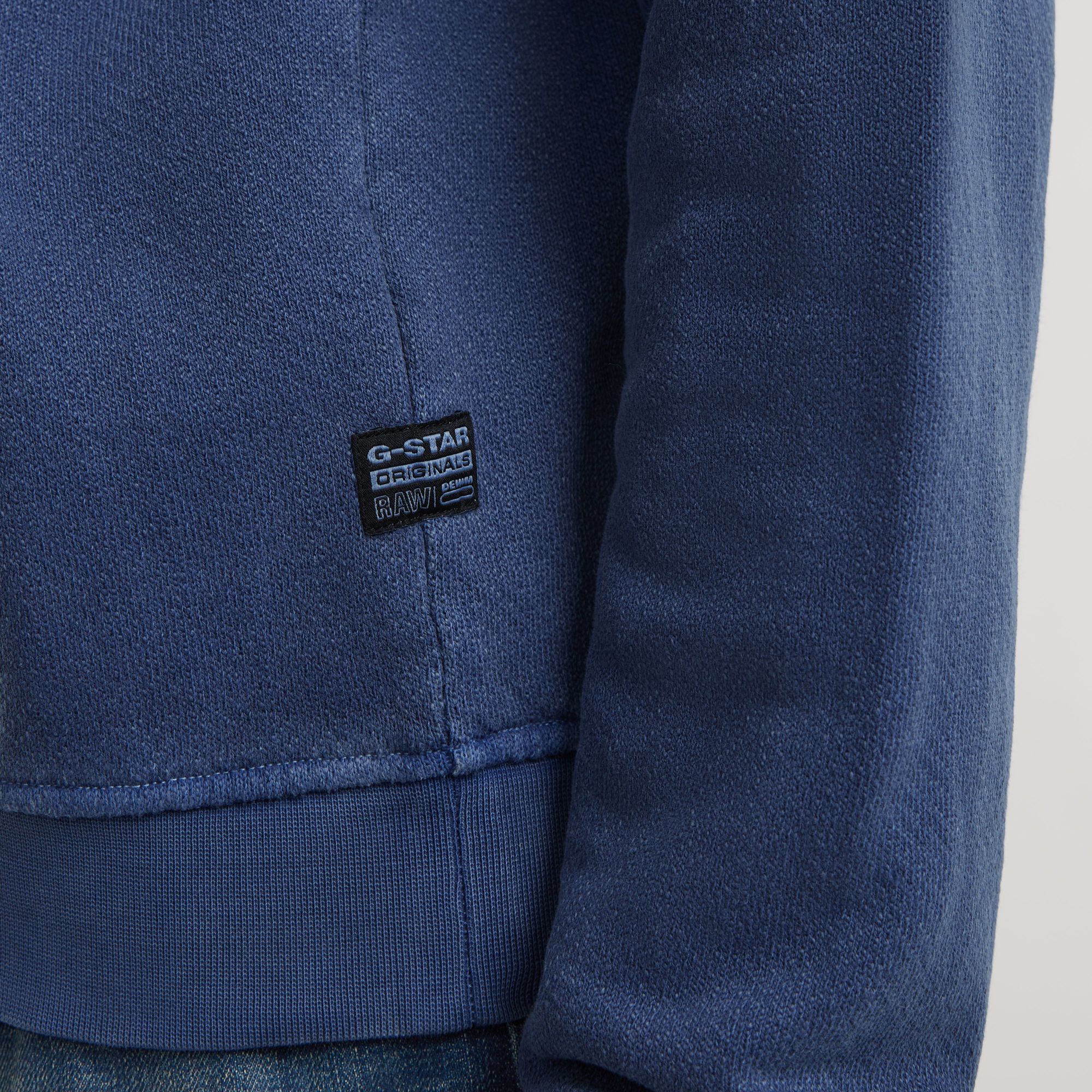 G-Star RAW Destroyed G Logo Washed Sweater Donkerblauw Heren