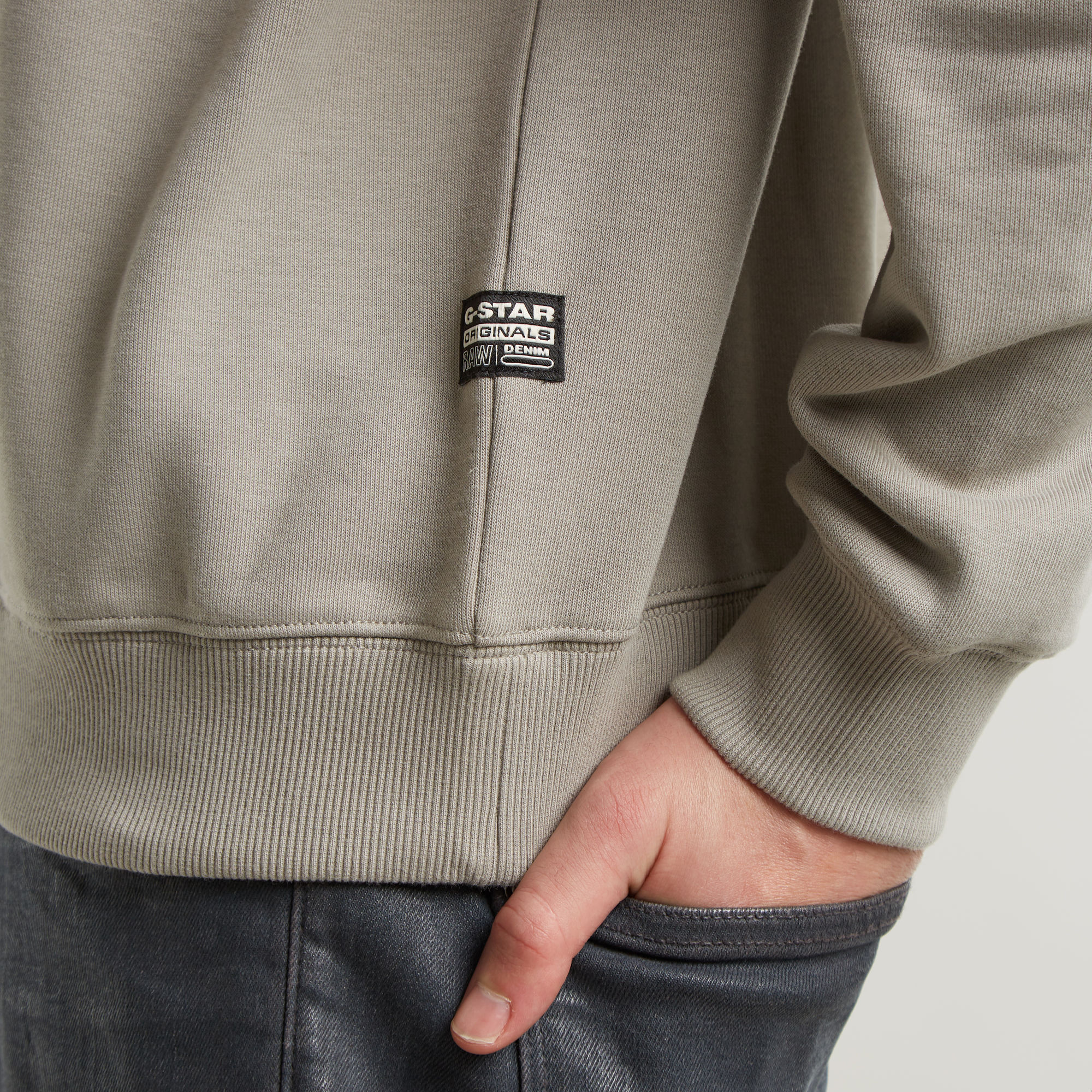 G-Star RAW Stacked Old Skool Logo Sweater Beige Heren